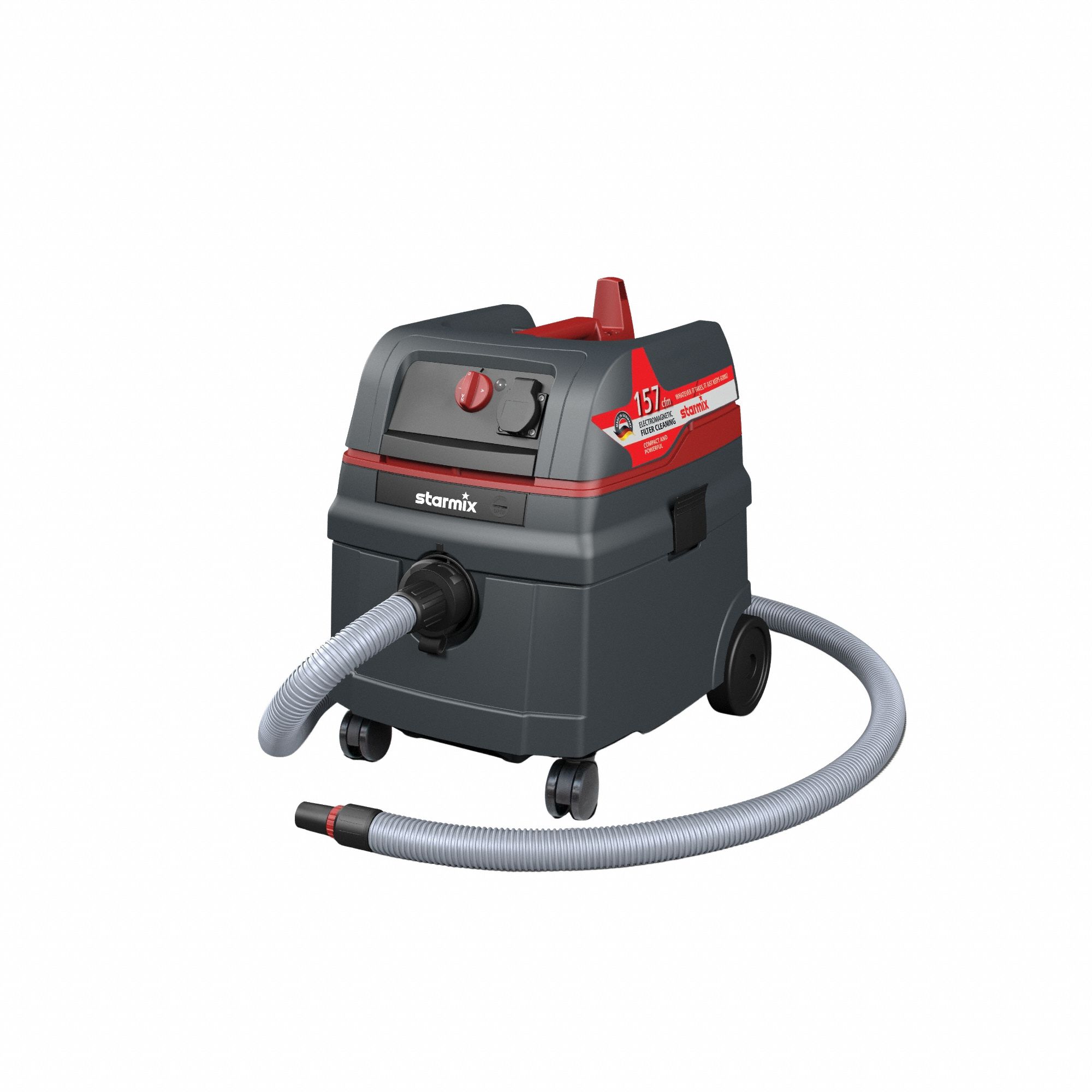 Dust Extractor: HEPA, Dry/Wet, 6 3/5 gal Tank, 157 cfm Air Flow, 1 3/8 in Hose Dia