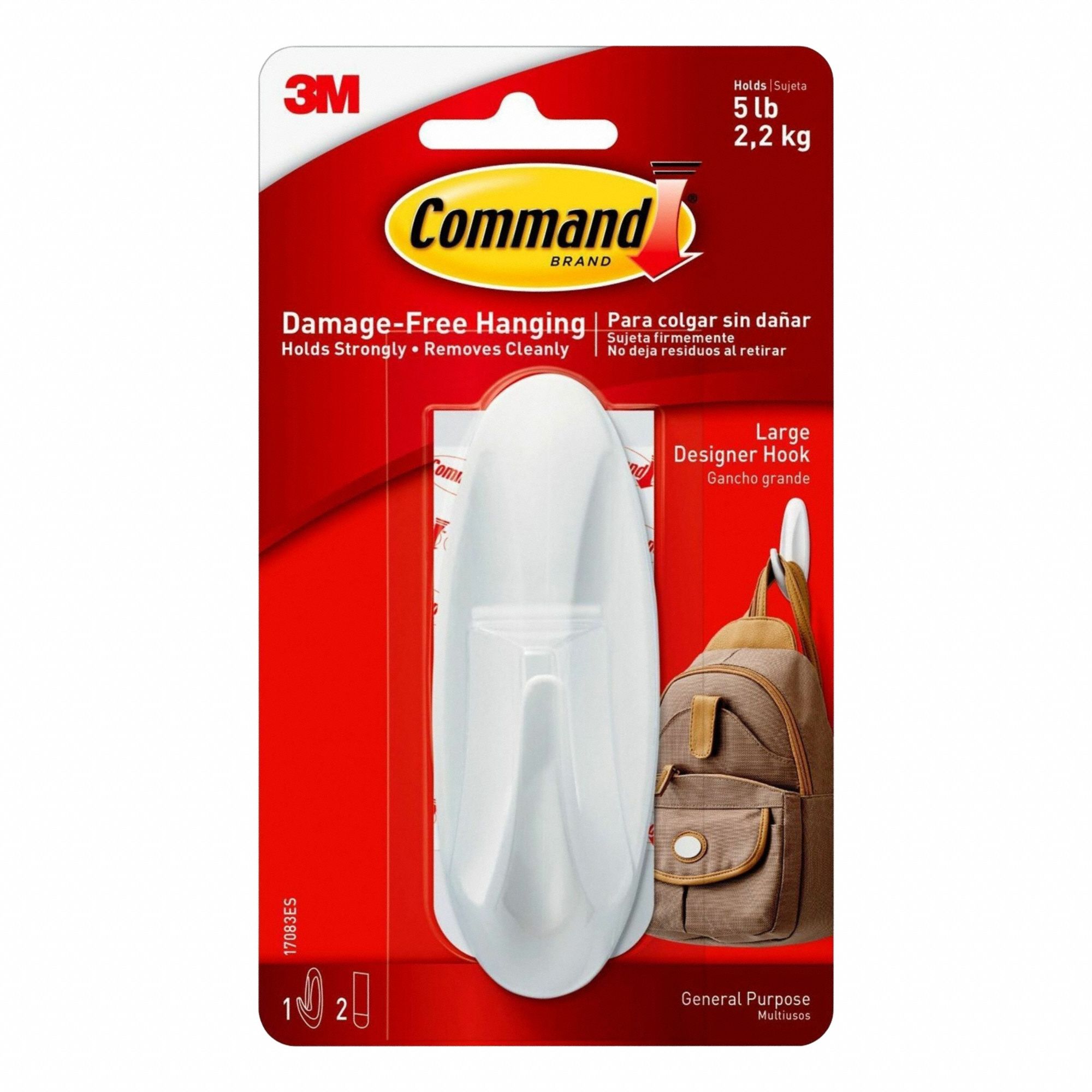 Hook White Powder Coated 4 1/8 H