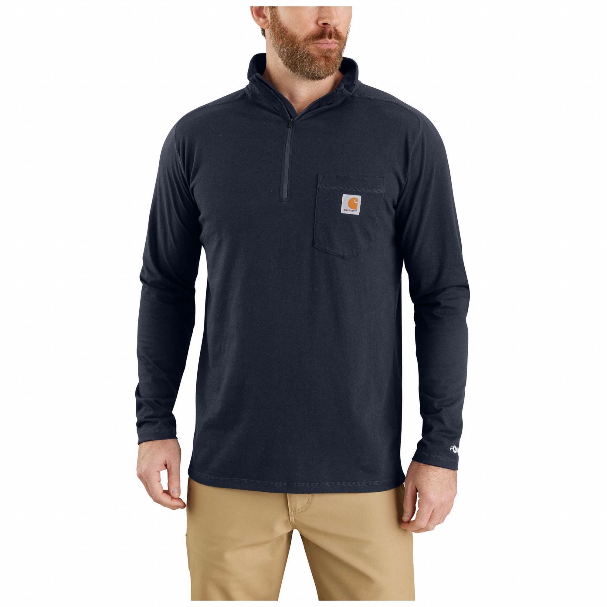 CARHARTT, Men's, XL, Quarter Zip Mock Neck Shirt - 795JW7|104255 ...