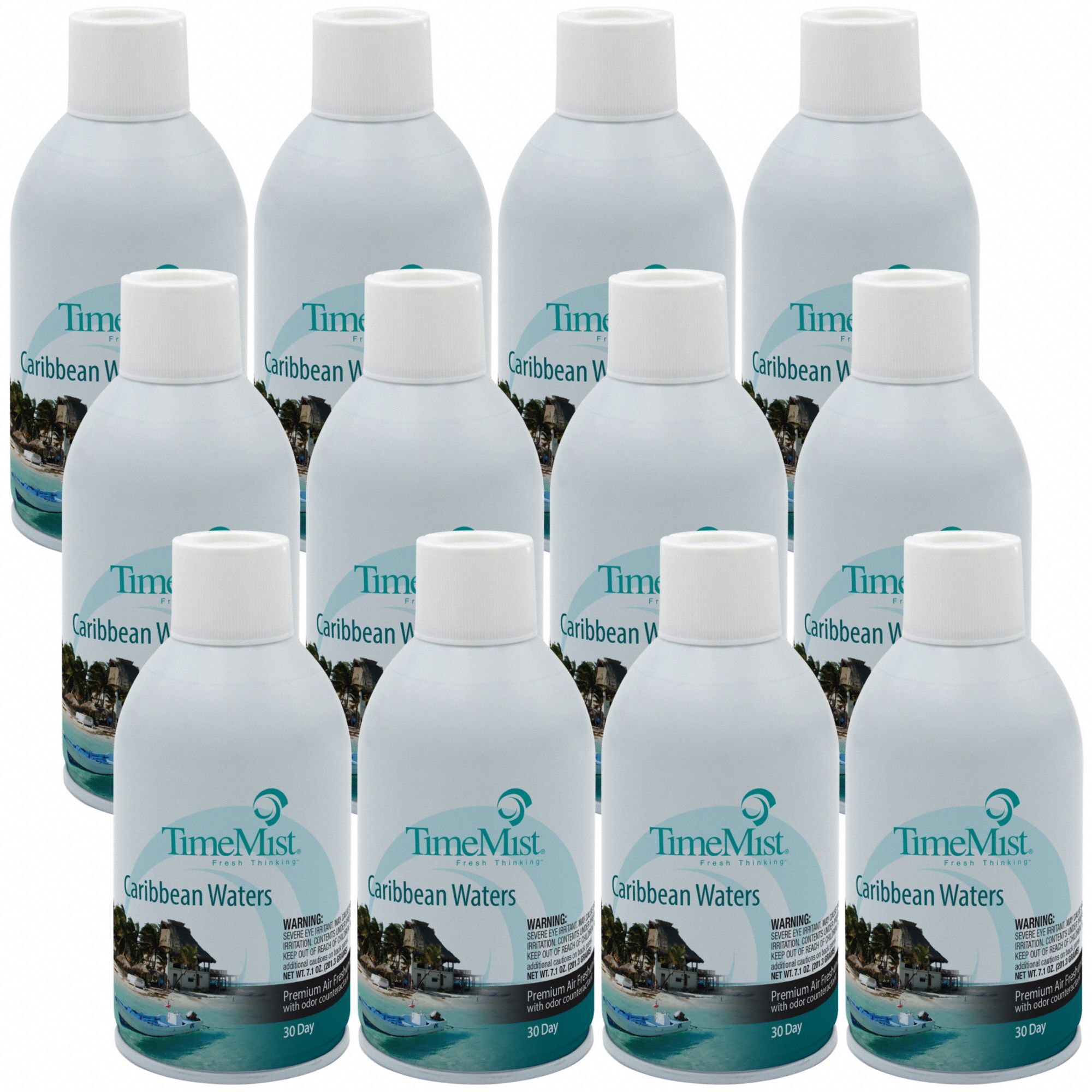 Metered Air Freshener Refill: TimeMist®, 7 oz Container Size, 30 day Refill Life, 12 PK