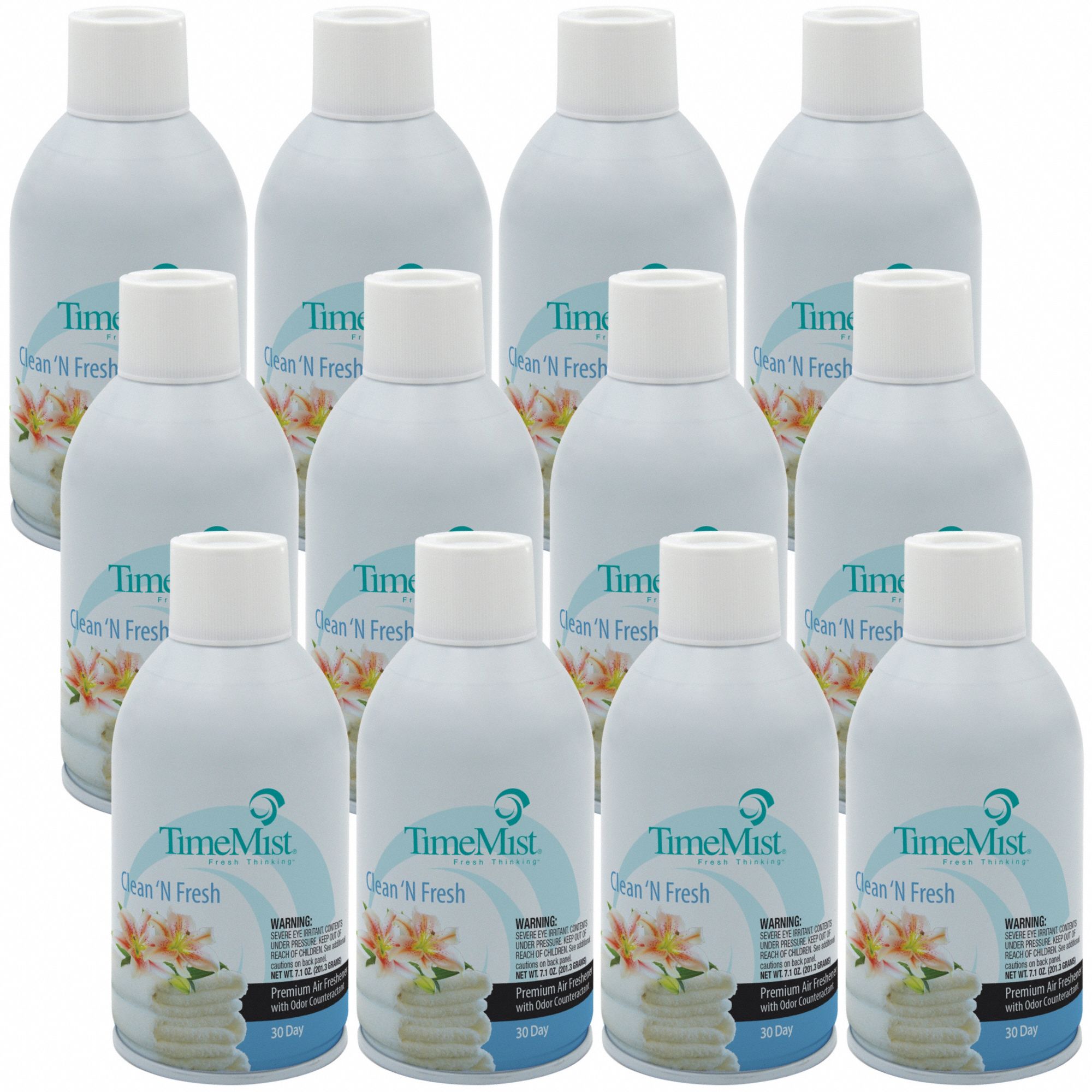Metered Air Freshener Refill: TimeMist®, 6.6 oz Container Size, 30 day Refill Life, 12 PK