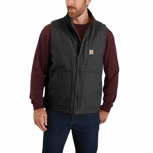 CARHARTT Mock-Neck Vest: XL, 40 1/2 in Max Chest Size, 25 in Lg, Insulated  for Cold Conditions, 2 /2