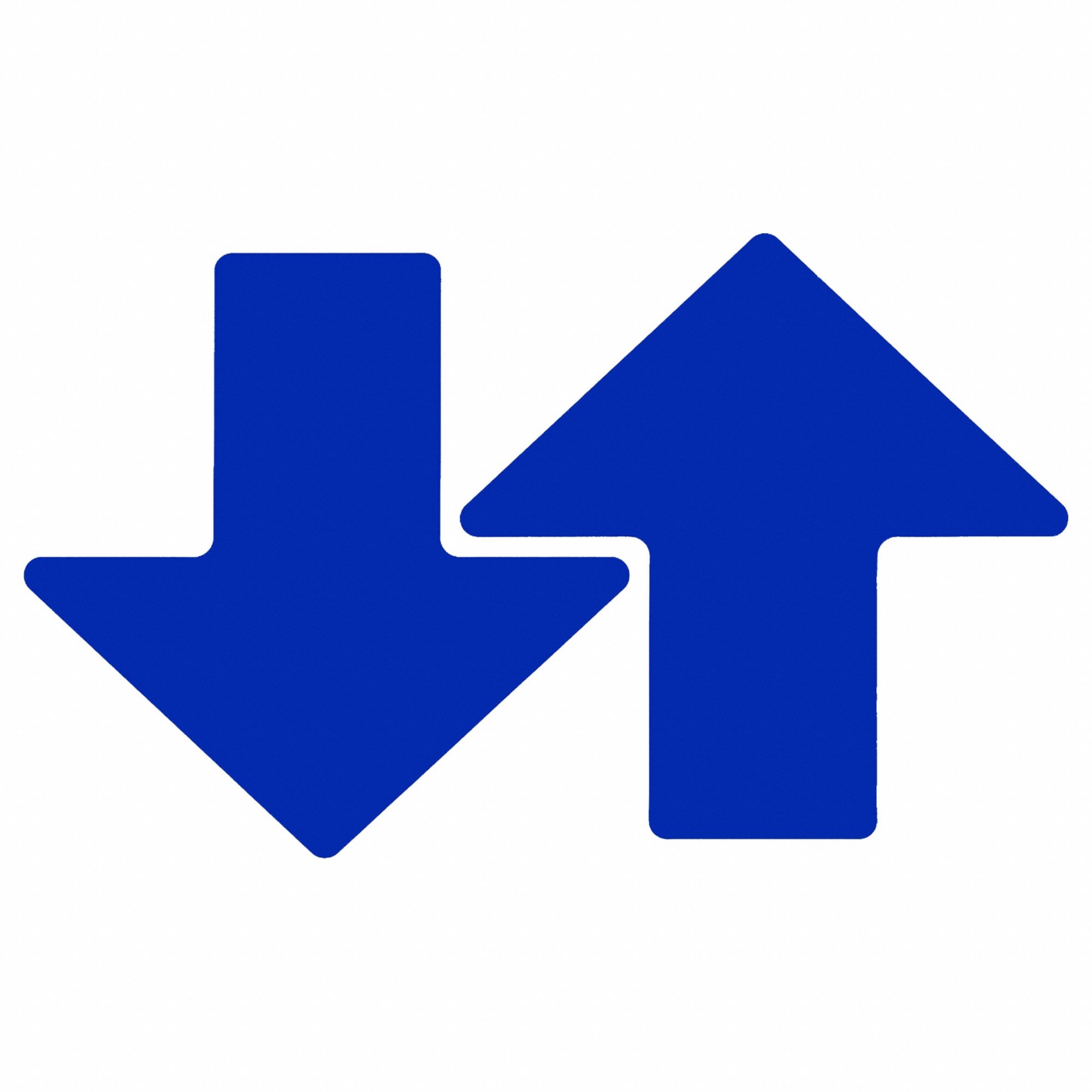 Floor Marking Tape: Arrow, Solid, Blue, 3 in x 8 in, 0.008 in Tape Thick, Brady, ToughStripe