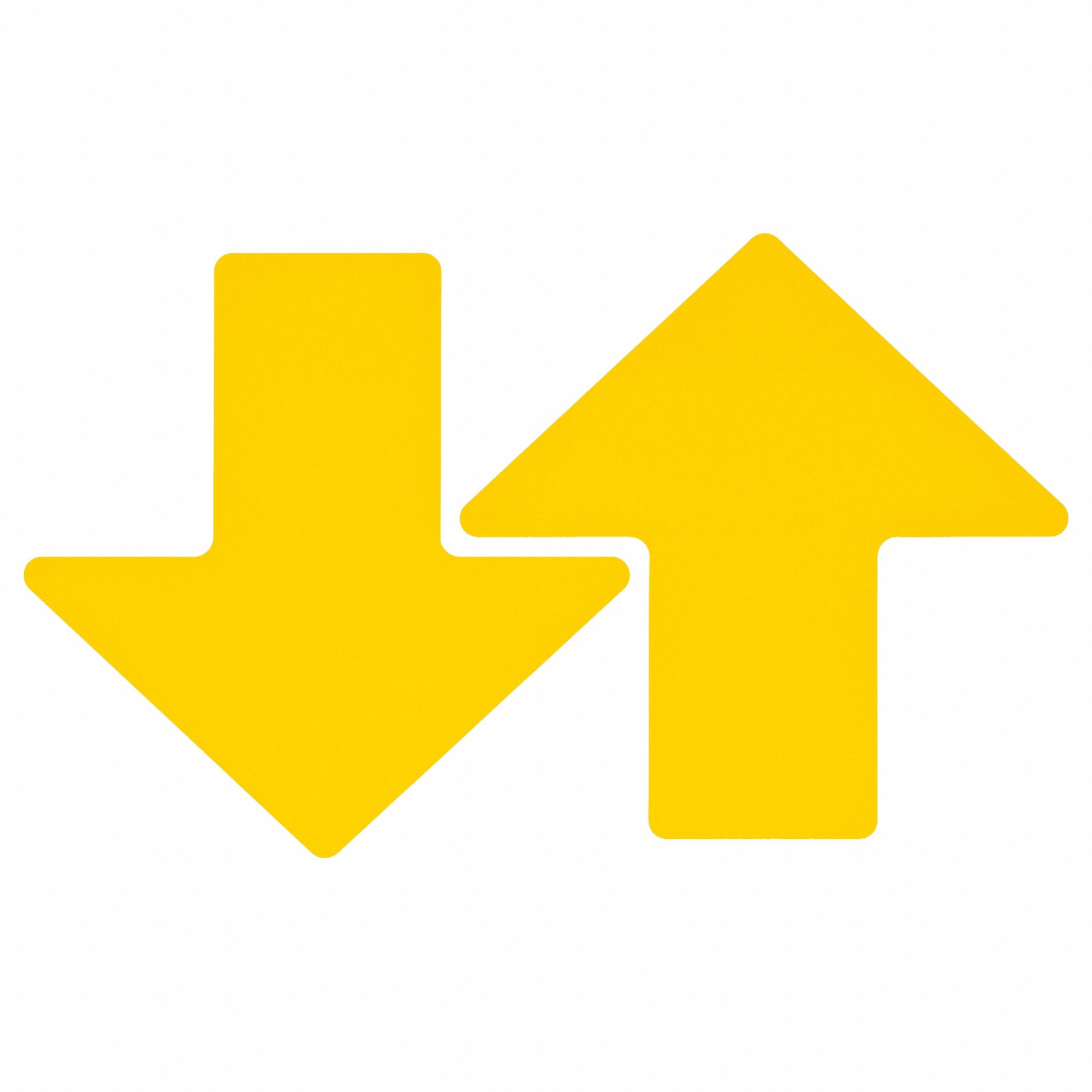 Floor Marking Tape: Arrow, Solid, Yellow, 3 in x 8 in, 0.008 in Tape Thick, Brady, ToughStripe