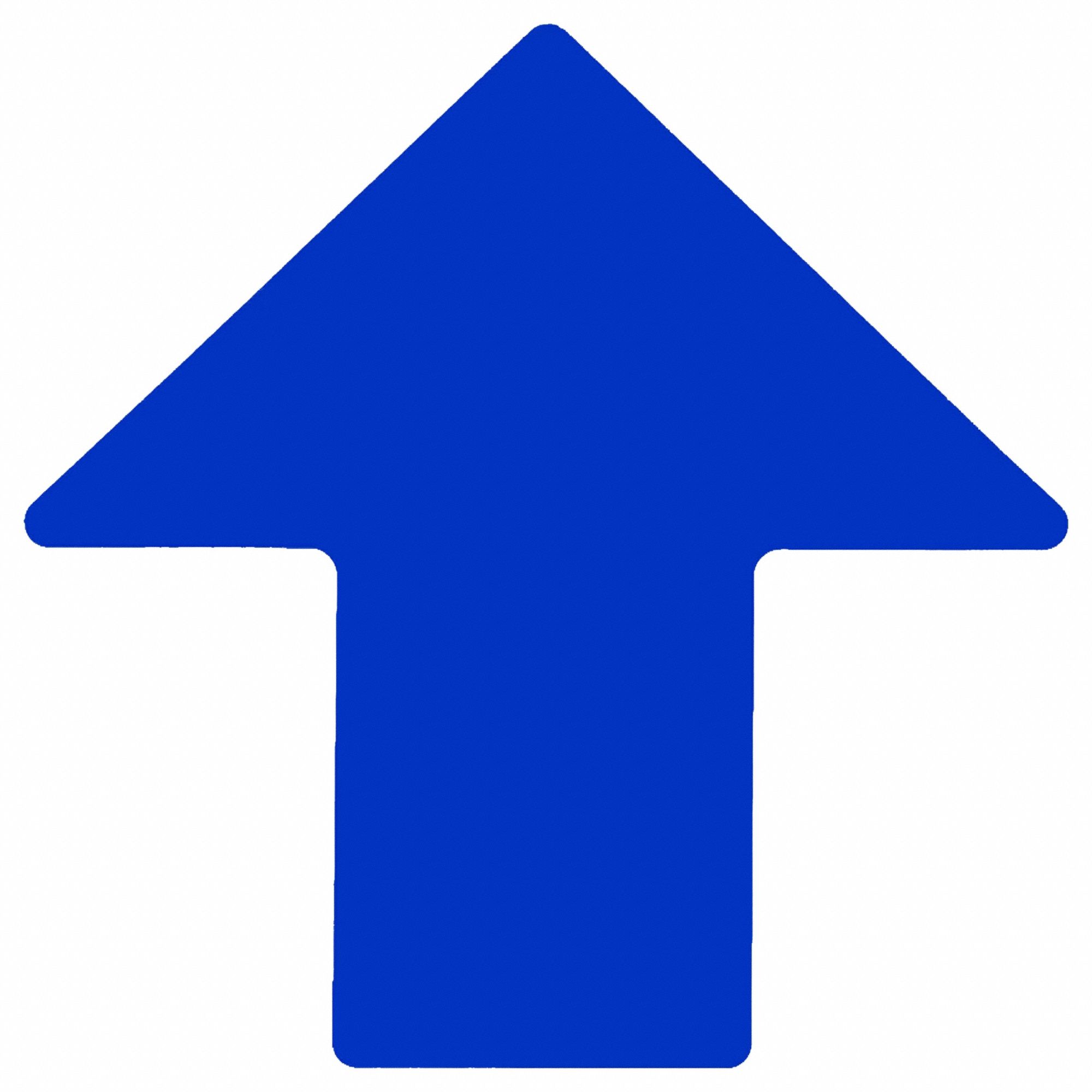 Floor Marking Tape: Arrow, Solid, Blue, 4 in x 10 in, 0.008 in Tape Thick, Brady, ToughStripe