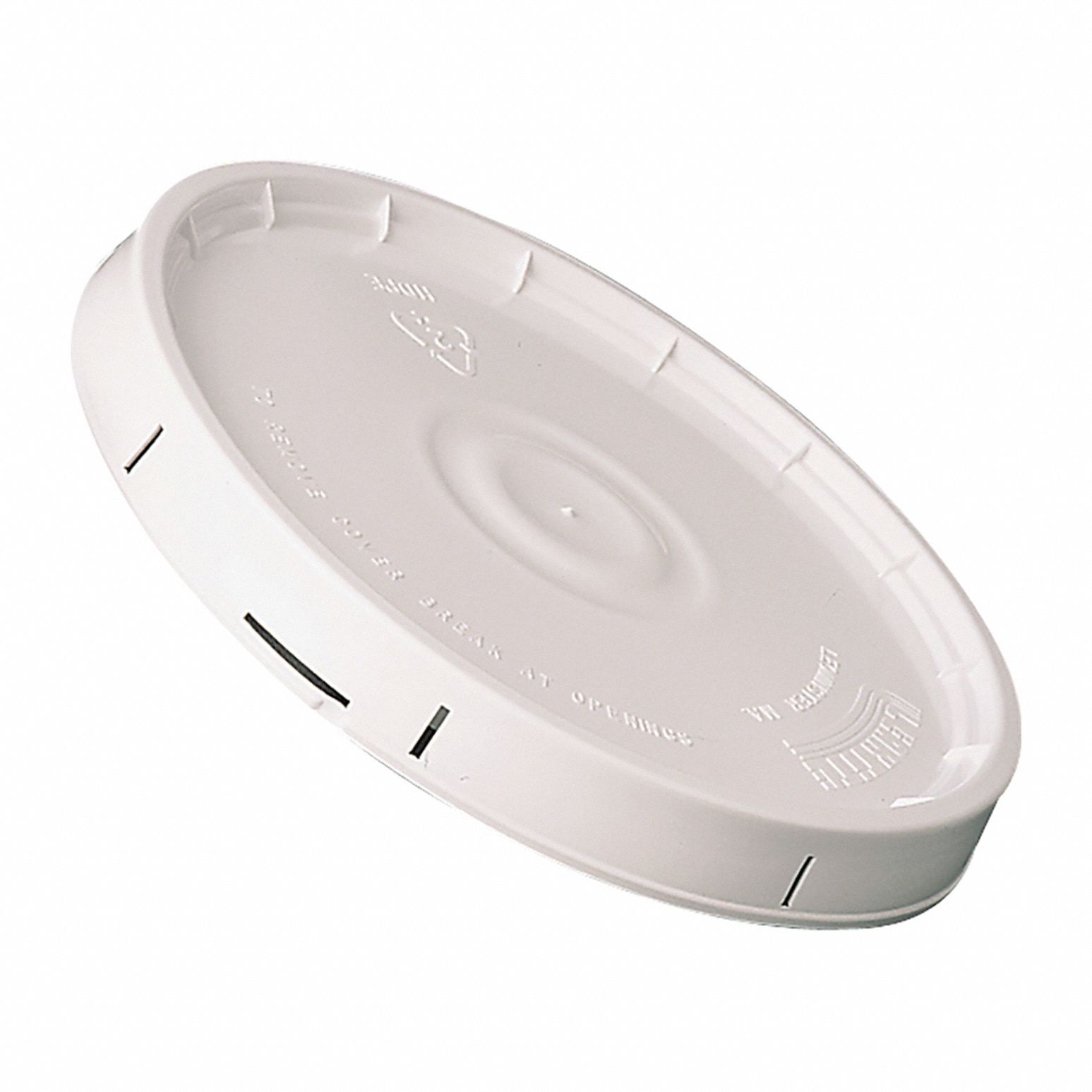 Lid: Gasketed, 12 1/4 in Overall Dia, White, Plastic, Not NSF Certified