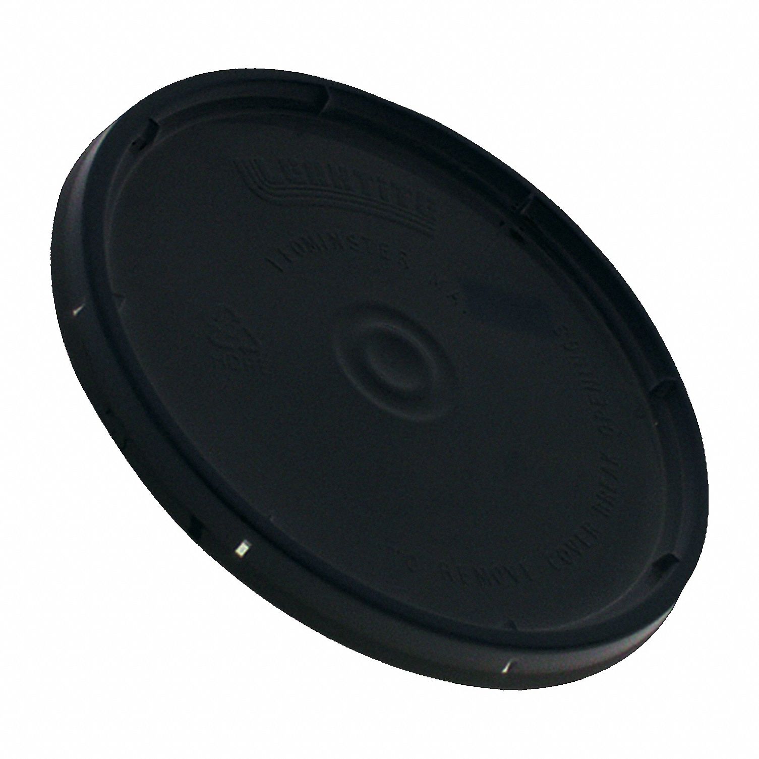 Lid: Bucket Lid, 9 5/8 in Overall Dia, Black, Plastic, 9 5/8 in Dia. 3/4 in L x 9 5/8 in W