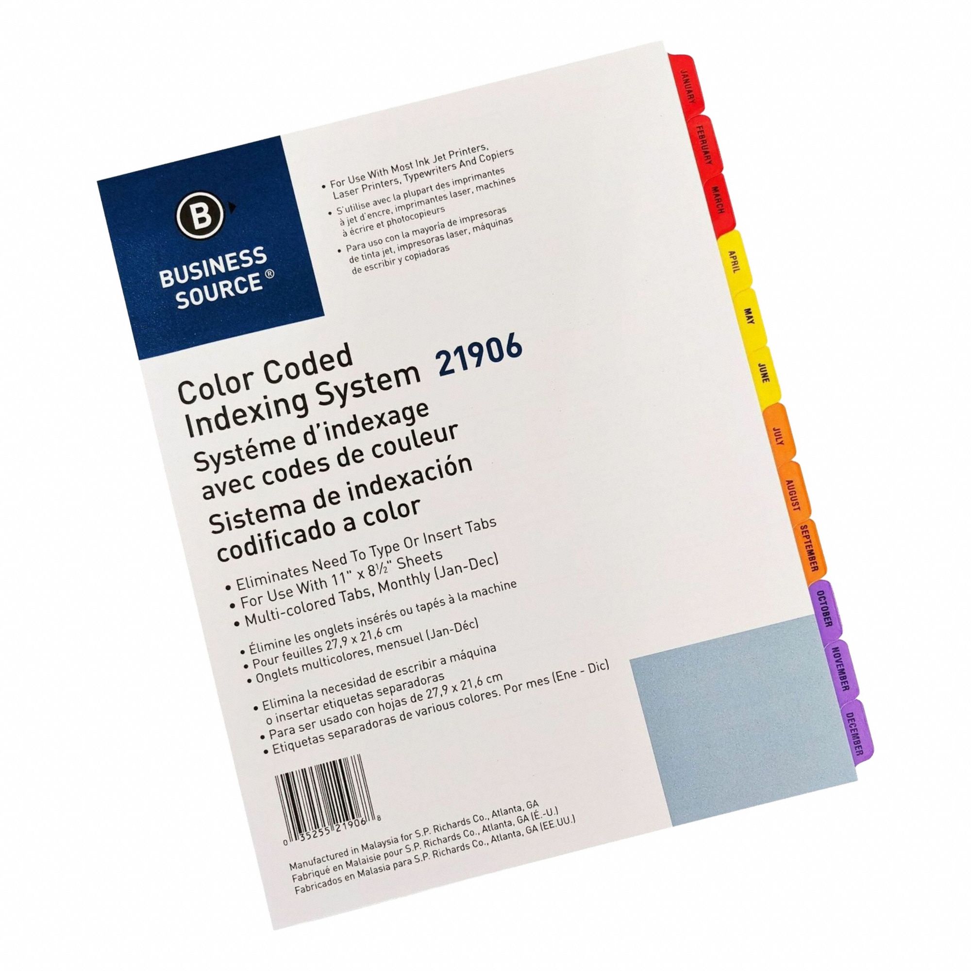 Index Tabs Polyethylene Multicolor PK12