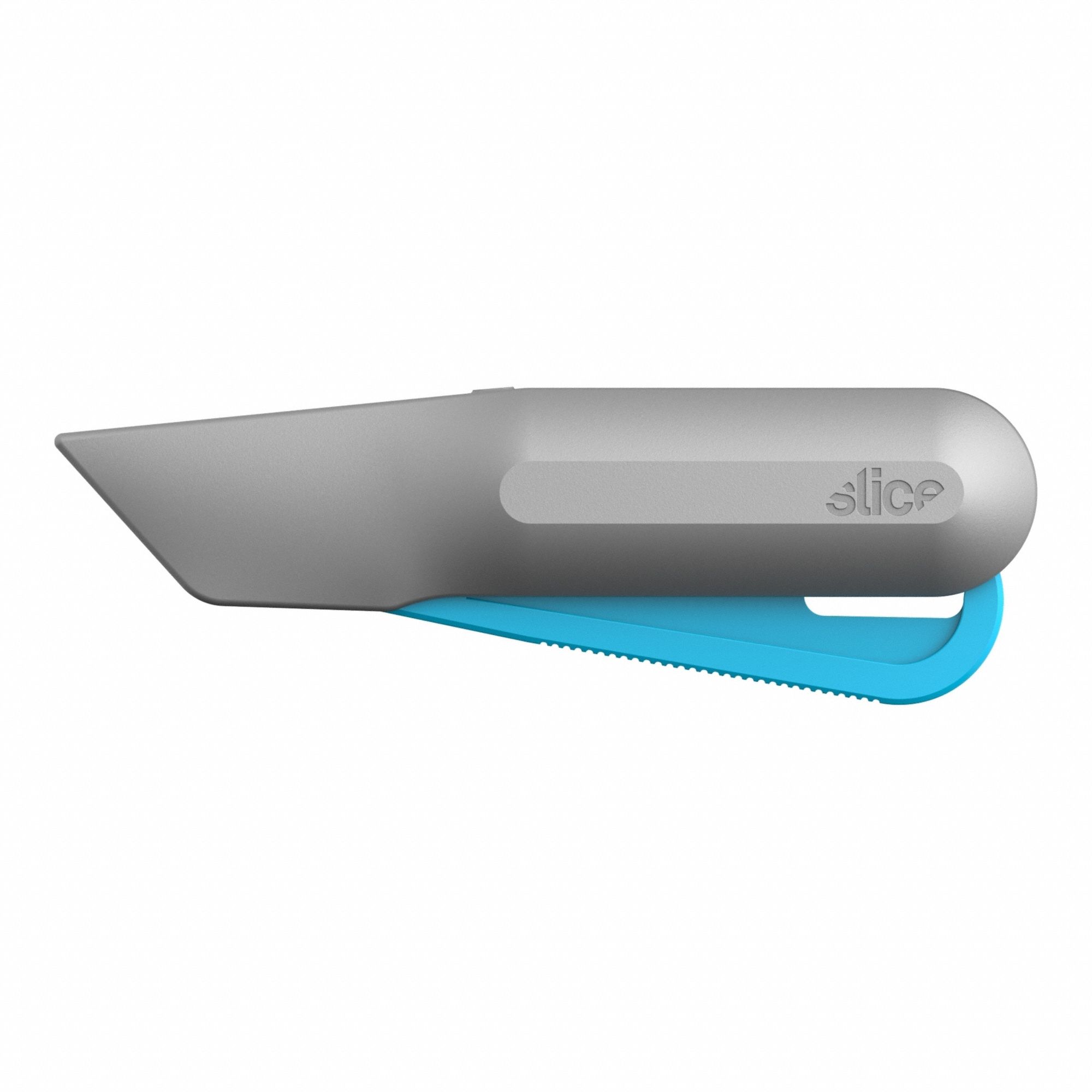 Utility Knife: 6 1/2 in Overall Lg, Plain, 2 1/4 in Overall Wd, Gray/Orange, Button