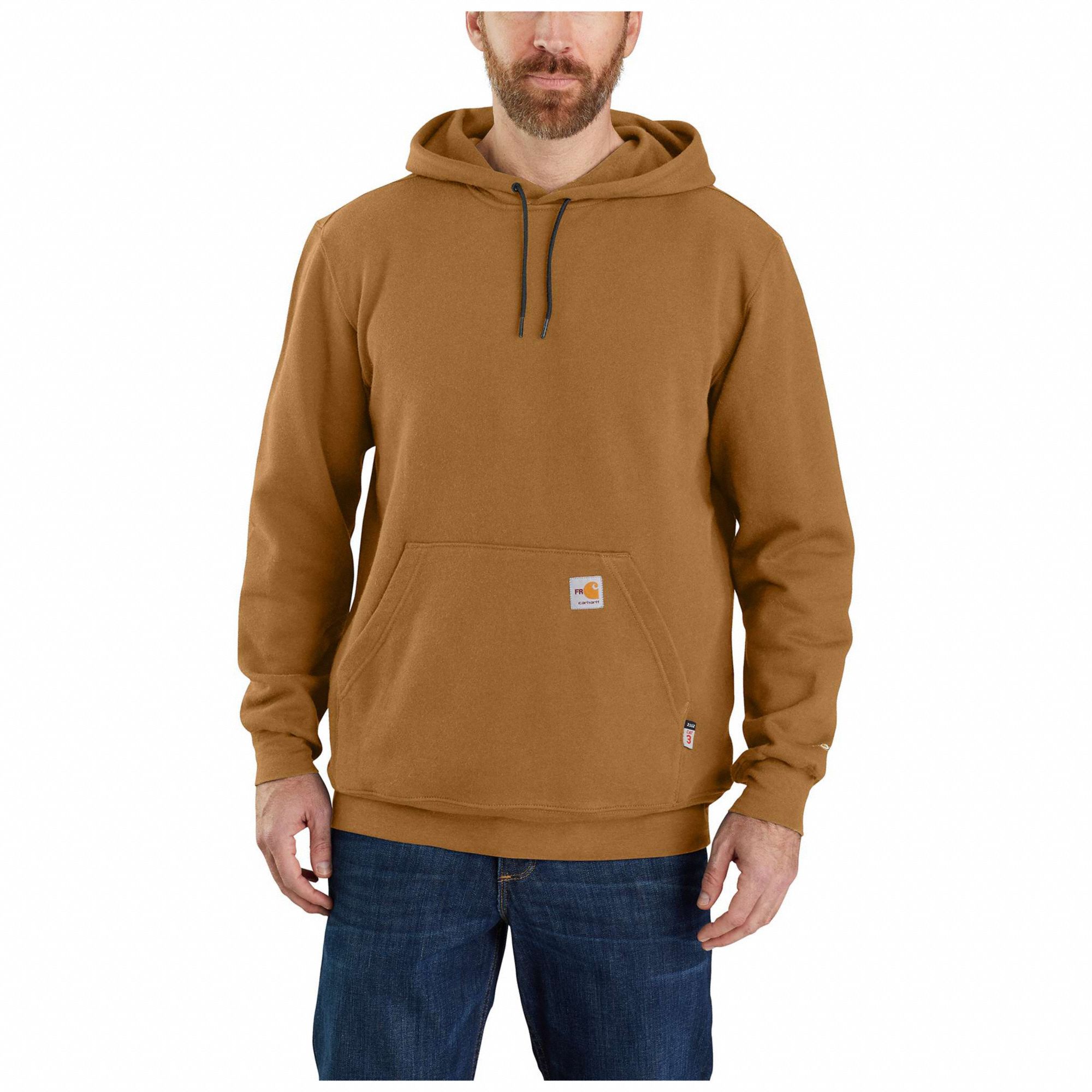 CARHARTT Flame Resistant Hooded Sweatshirt - 795HU7|104983-BRN2XLREG ...