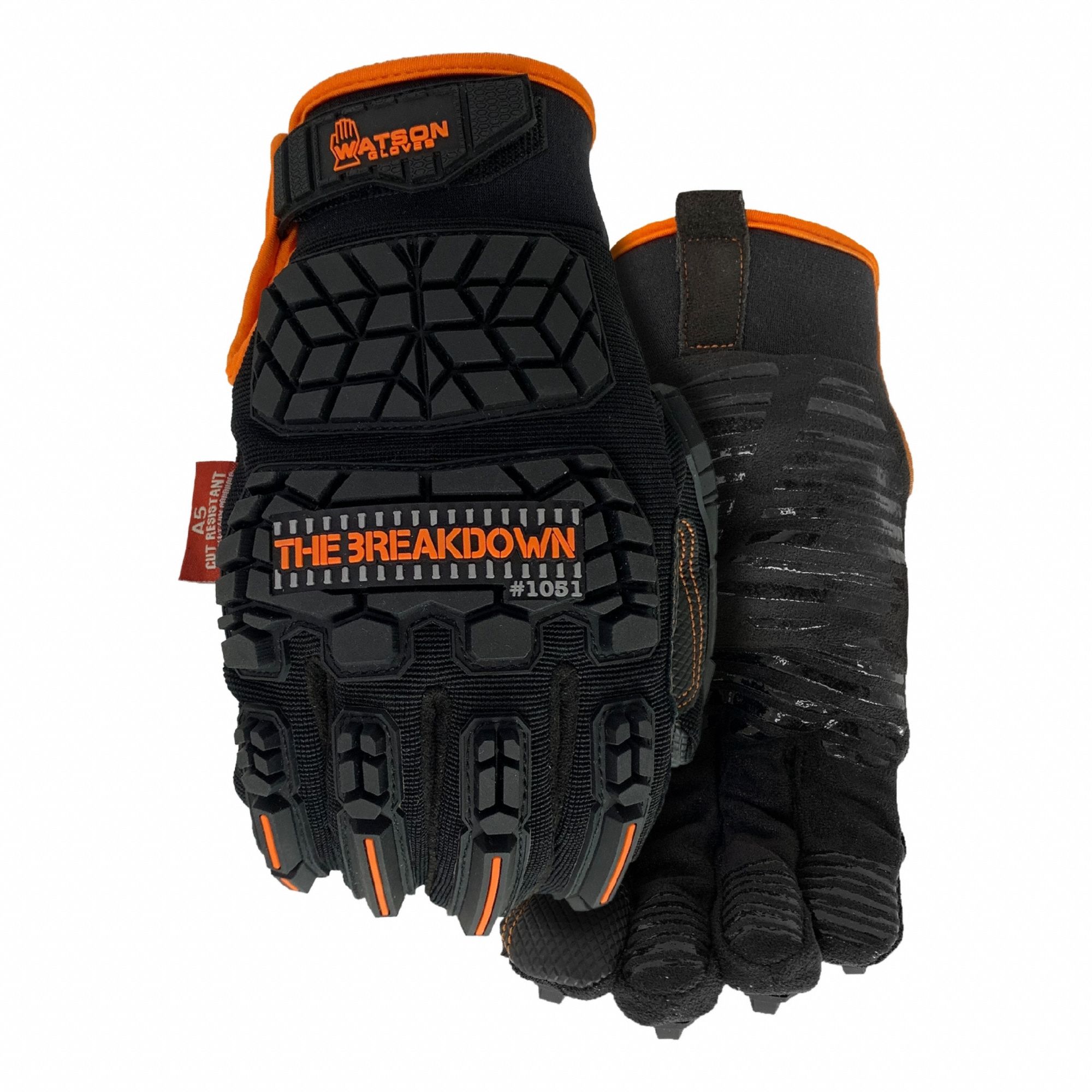 Mechanics Gloves: 2XL ( 13 ), Mechanics Glove, Full Finger, ANSI Impact Level 3, 1 PR
