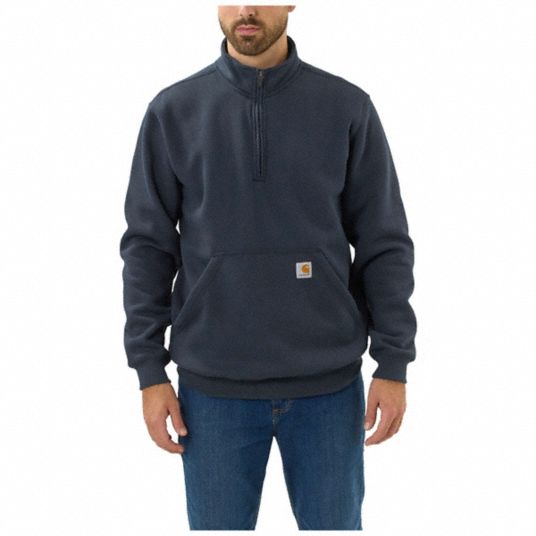 CARHARTT 2XL Tall Mock Neck Quarter Zip Sweatshirt 795JM9