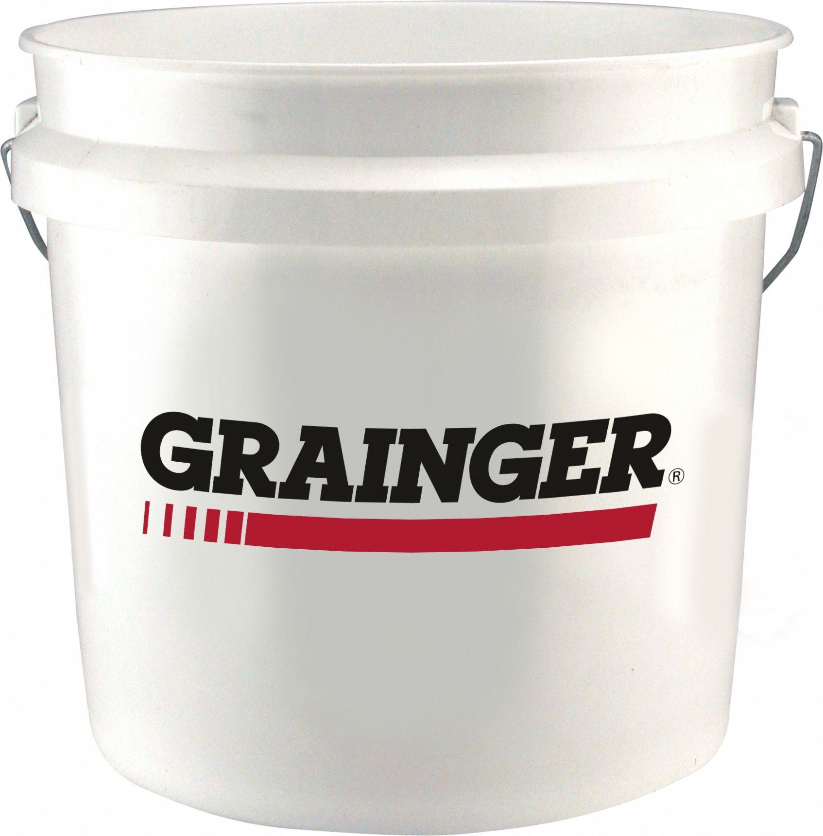 Storage Pail: 1 gal, Open Head, Plastic, 7 3/4 in 7 5/8 in, 7 1/2 in Overall Ht, Round