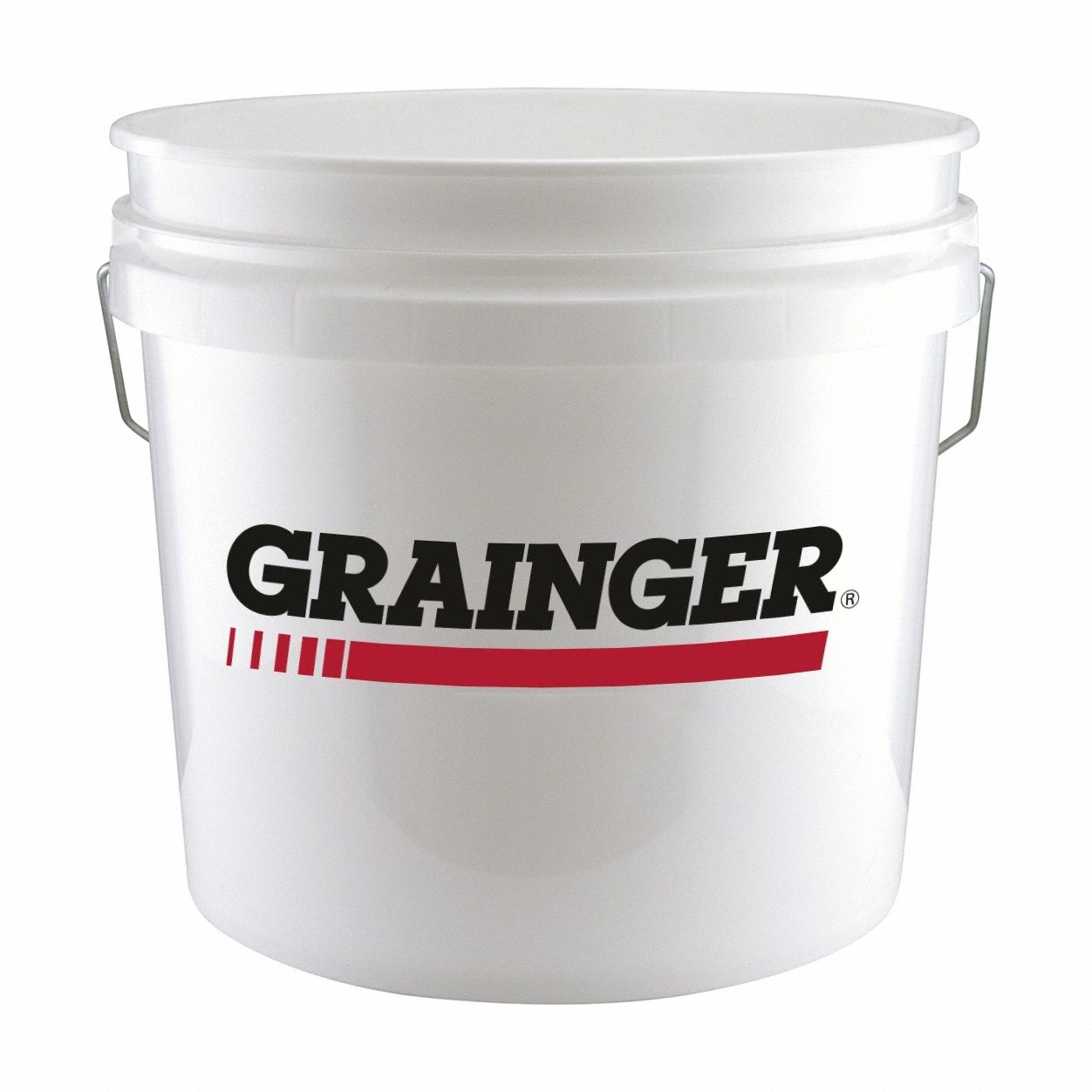 Storage Pail: 3.5 gal, Open Head, Plastic, 12 in 11 7/8 in, 11 in Overall Ht, Round, White