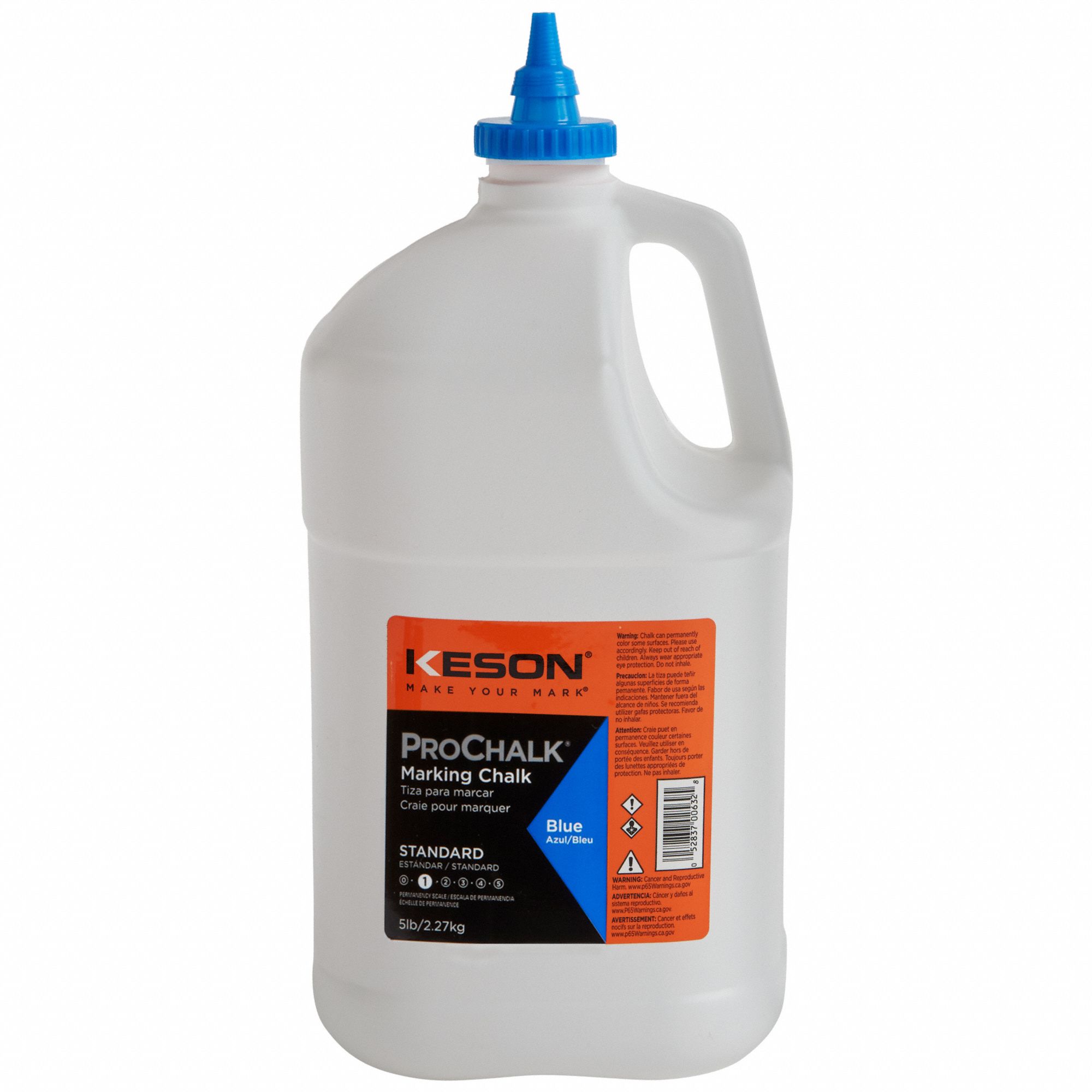 Marking Chalk: Blue, Std, 5 lb Size, Handle/Tapered Refill Tip with Cap, Blue