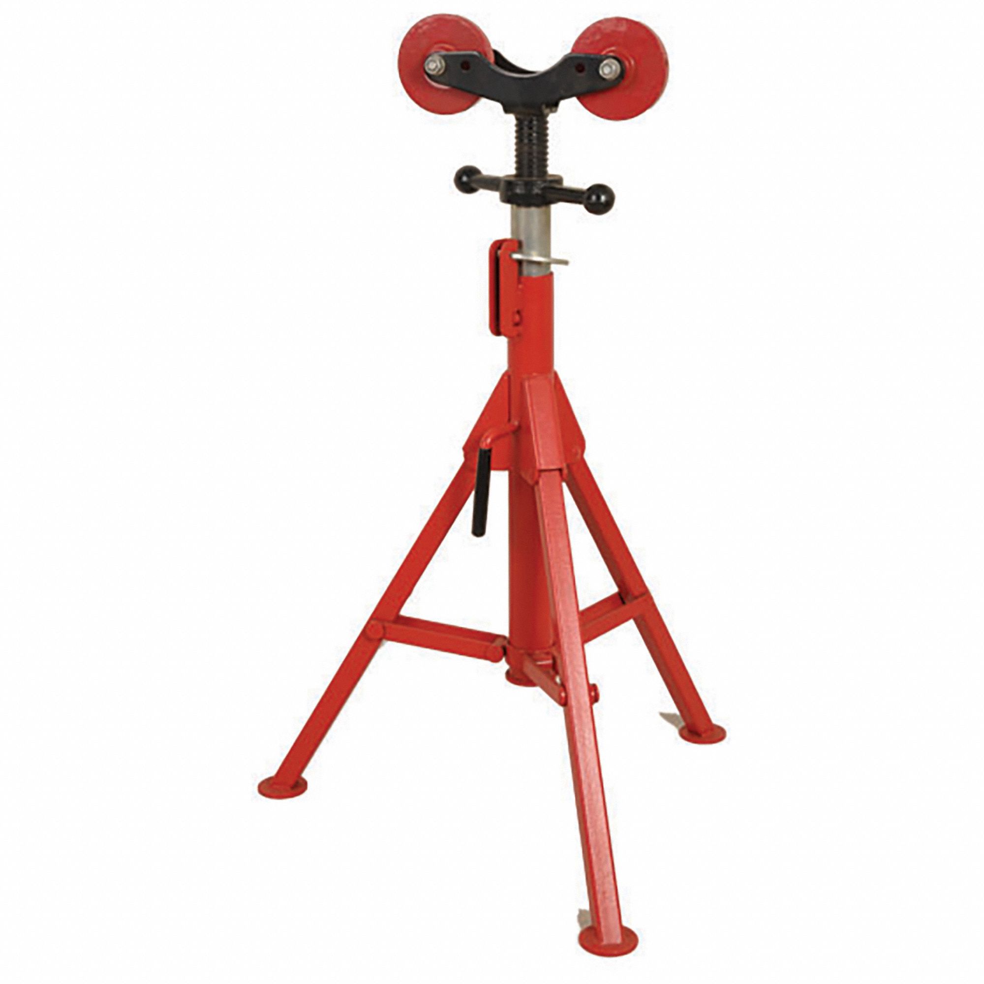 ROTHENBERGER Roller Head Pipe Stand: Straight Roller Head, 2,500 lb Max  Load Capacity, Folding Leg