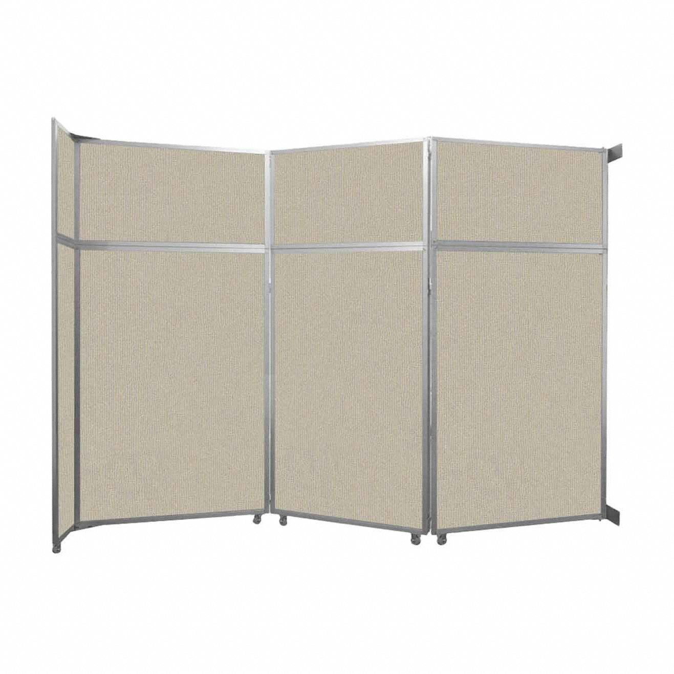 Room Divider: 3 Panels, Opaque, Sand Panel, 101 1/4 in Overall Ht, 141 in Overall Wd
