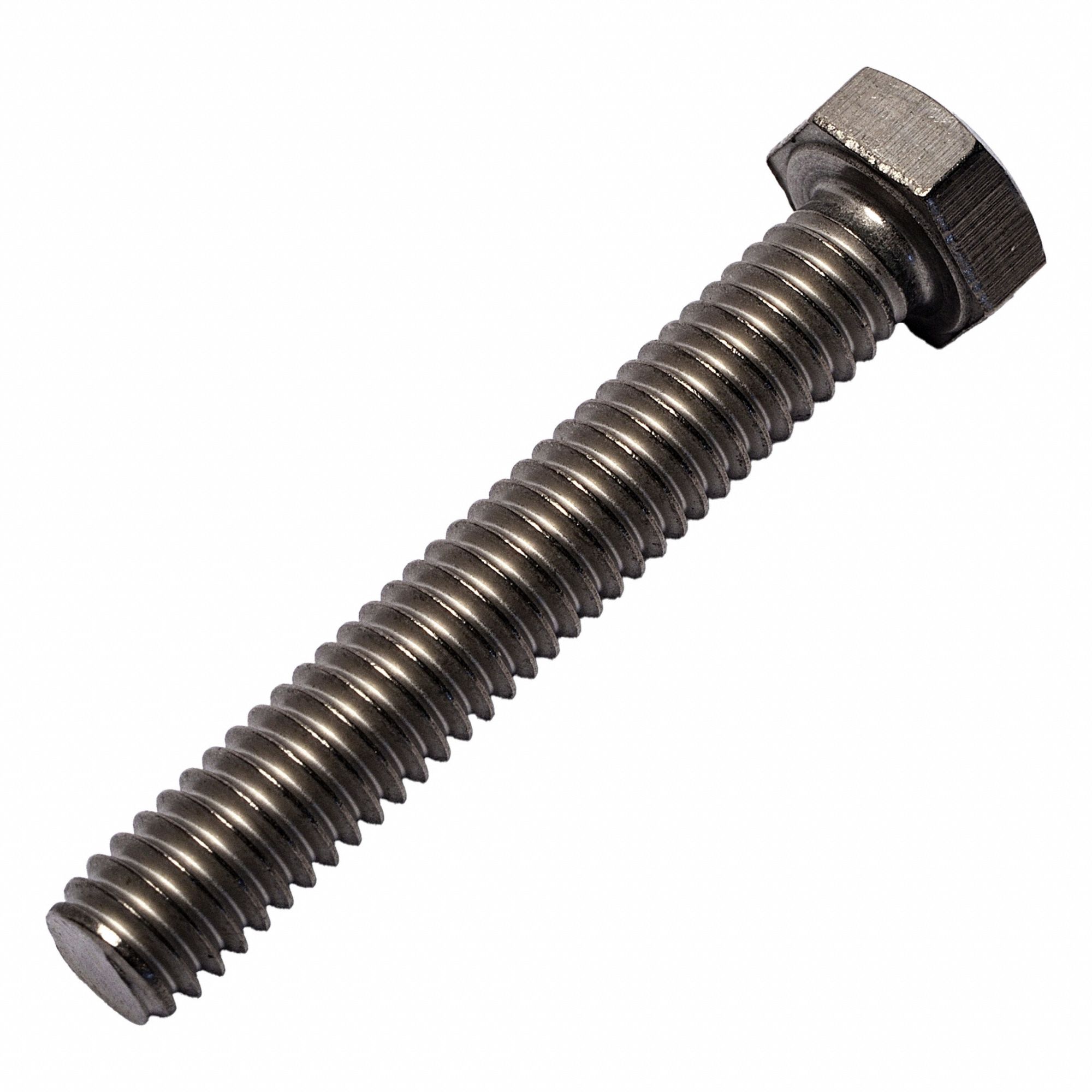 Hex Head Cap Screw: Titanium, Grade 2, Plain, 5/16"-18, UNC, 2 in lg, Fully Threaded, 1/2 in Head Wd