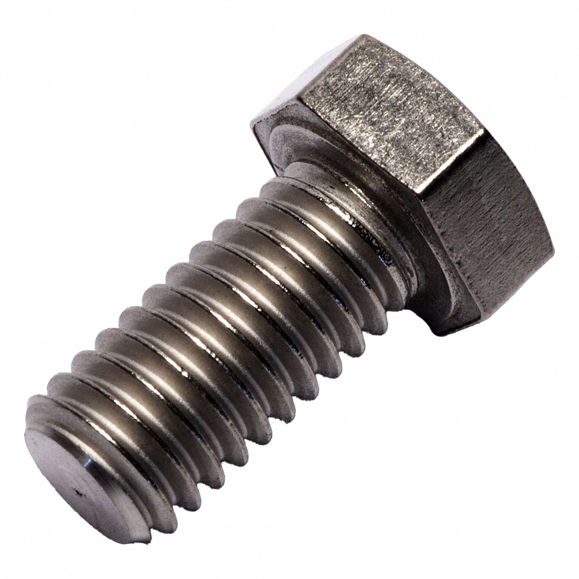 Hex Head Cap Screw: Titanium, Grade 2, Plain, 3/8"-16, UNC, 3/4 in lg, Fully Threaded, Inch