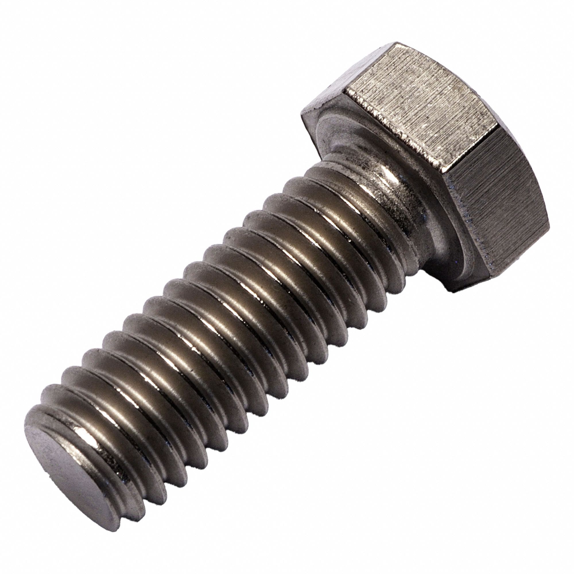 Hex Head Cap Screw: Titanium, Grade 2, Plain, 3/8"-16, UNC, 1 in lg, Fully Threaded, 9/16 in Head Wd