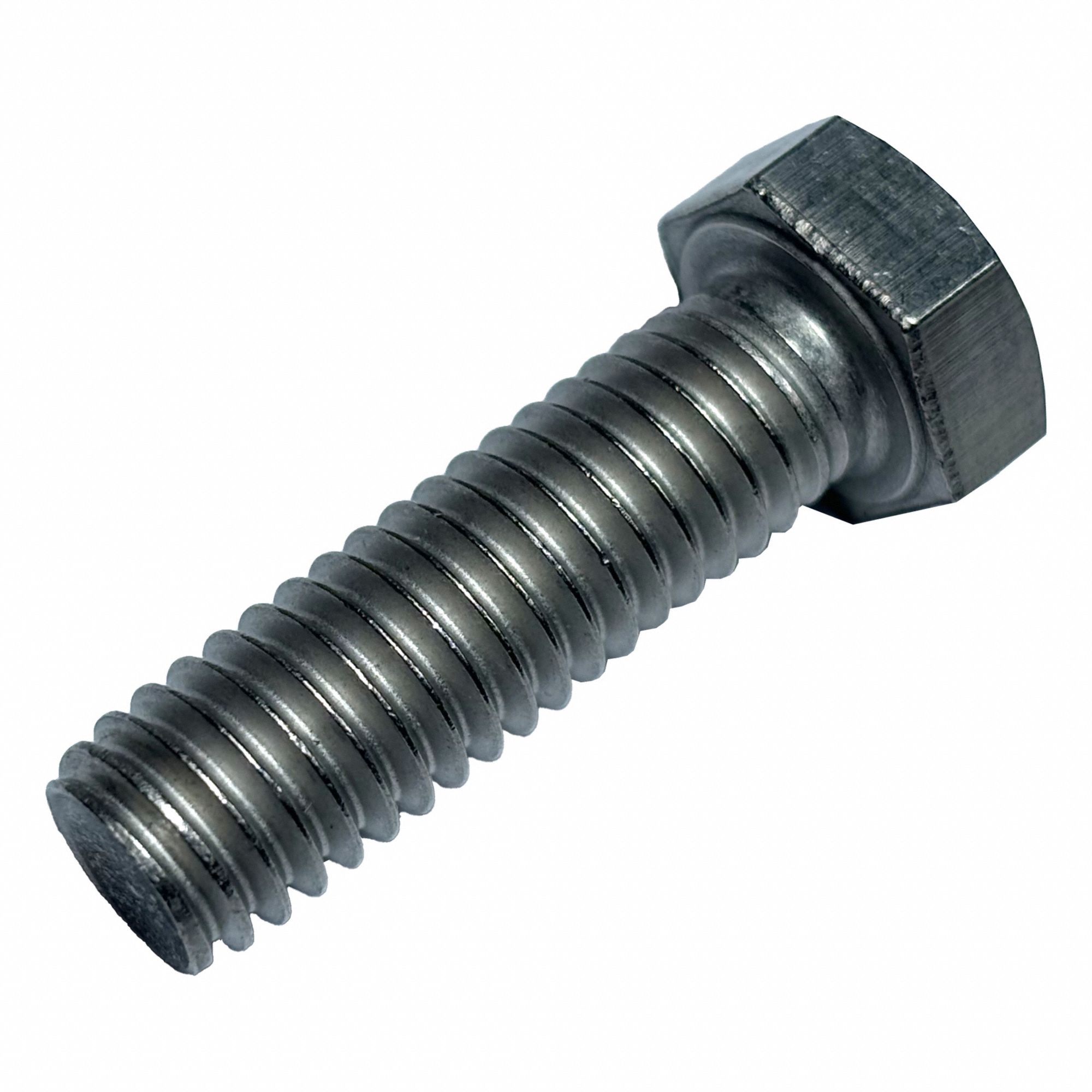 Hex Head Cap Screw: Titanium, Grade 2, Plain, 3/8"-16, UNC, 1 1/4 in lg, Fully Threaded, Inch