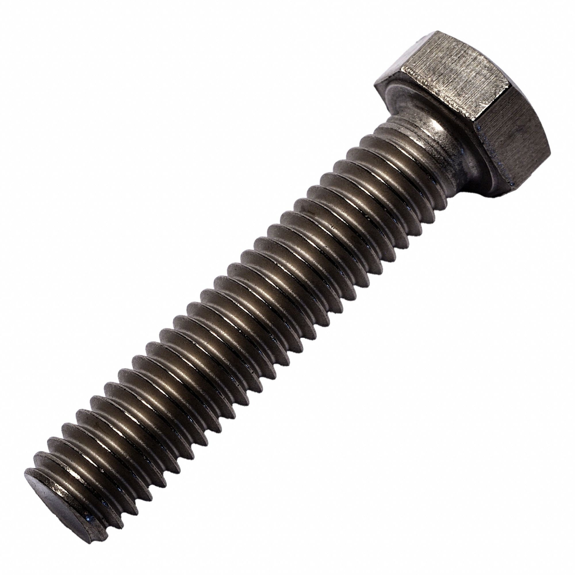 Hex Head Cap Screw: Titanium, Grade 2, Plain, 3/8"-16, UNC, 1 3/4 in lg, Fully Threaded, Inch