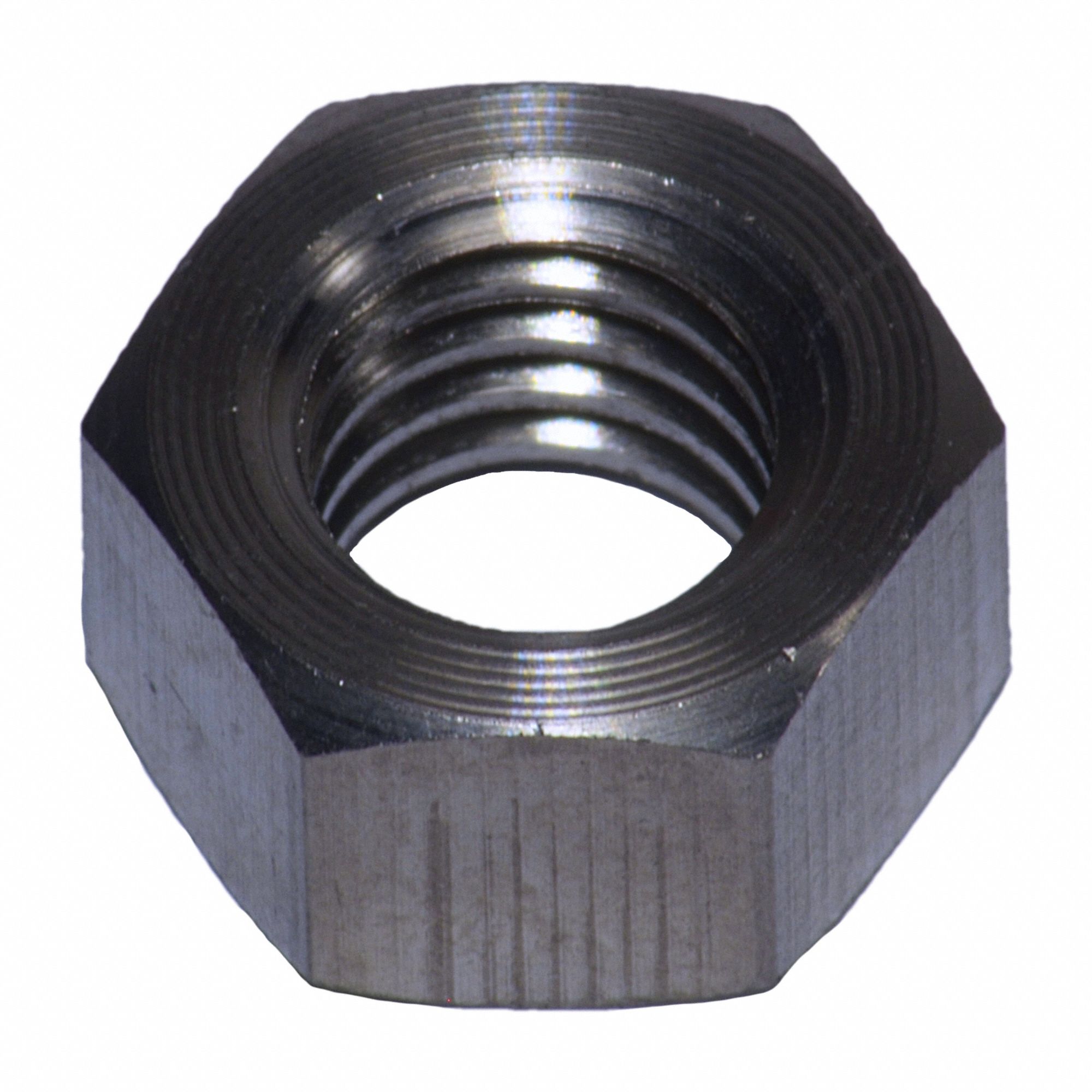 Hex Nut: Std Hex, 3/8"-16 Thread, 9/16 in Hex Wd, 21/64 in Hex Ht, Titanium, Grade 2, Plain, Std