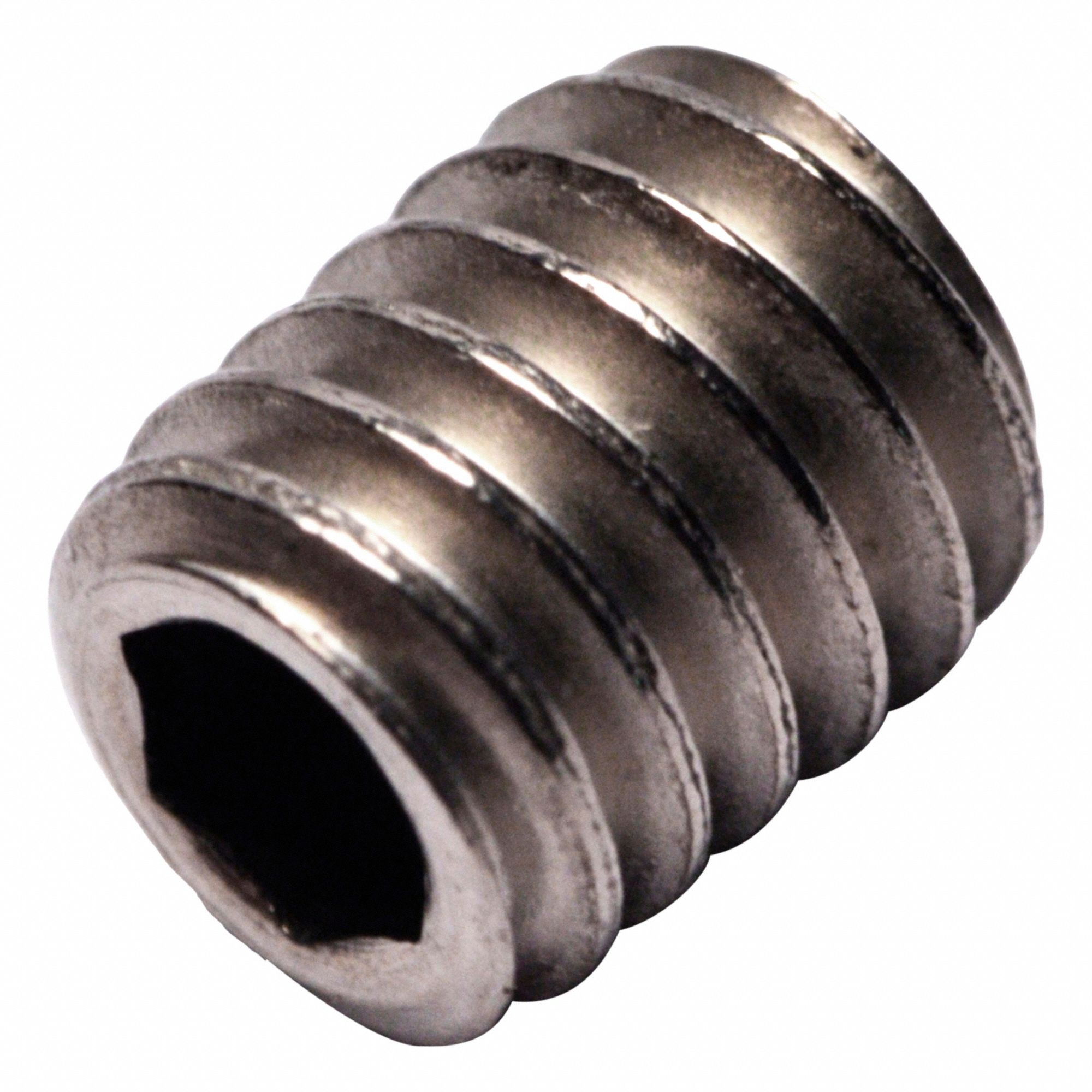 Socket Set Screw: M4x0.7 Thread Size, 5 mm Overall Lg, Cup pt, Titanium, Plain, Socket