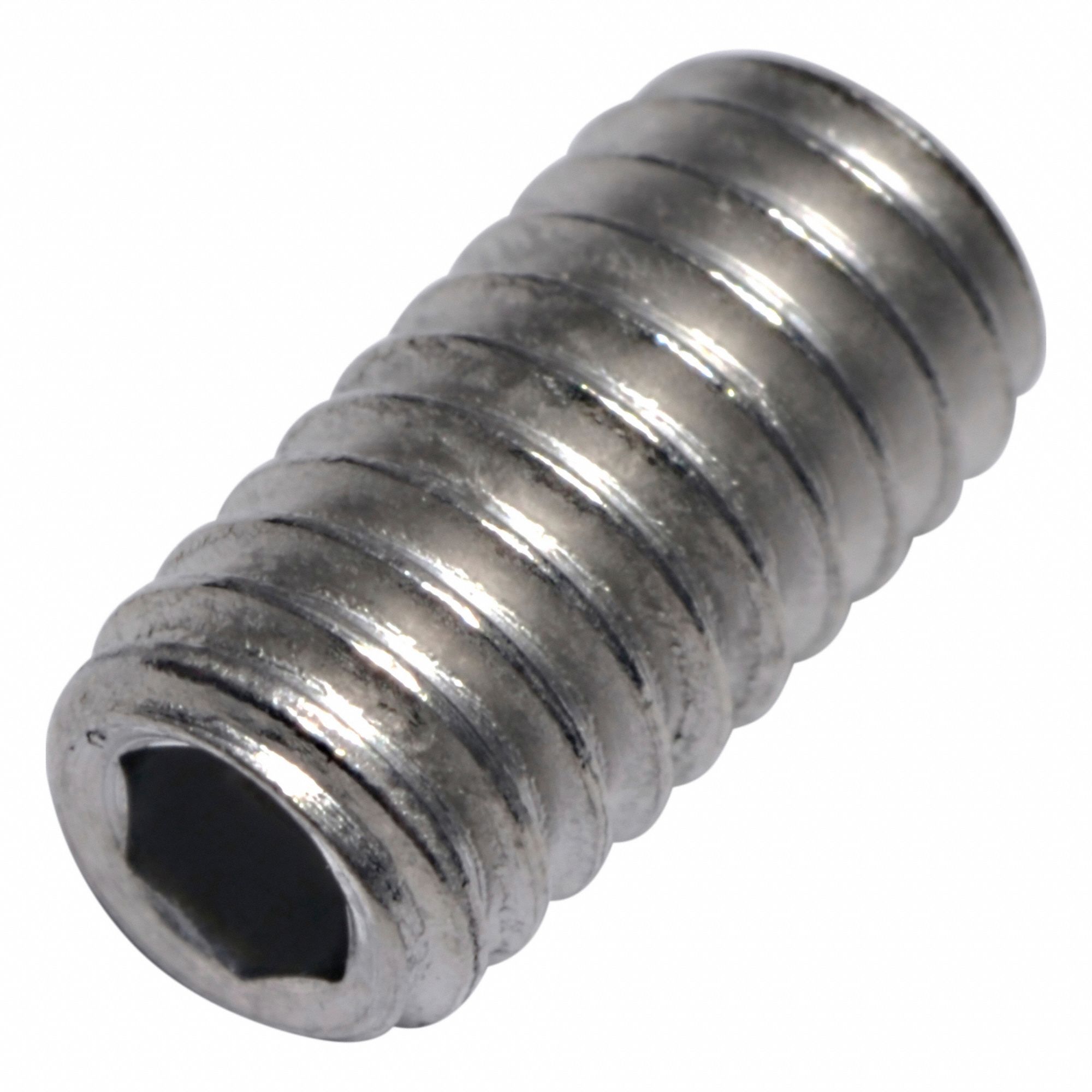 Socket Set Screw: M4x0.7 Thread Size, 8 mm Overall Lg, Cup pt, Titanium, Plain, Socket