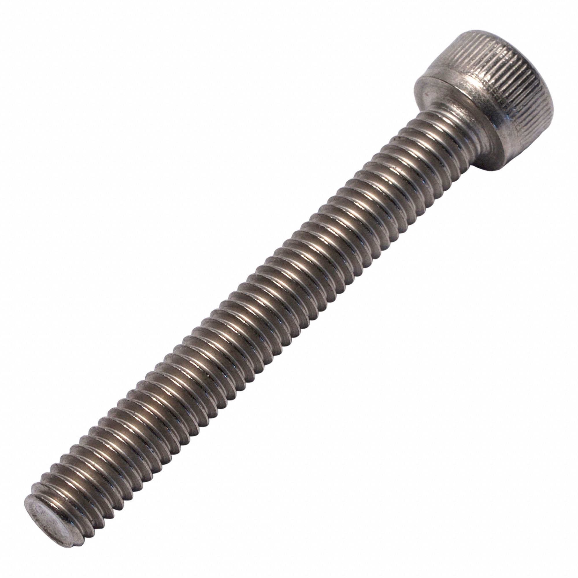 Socket Head Cap Screw: M6x1.00 Thread Size, 45 mm Lg, Std, Plain, Titanium, Grade 2, 6 mm Head Ht