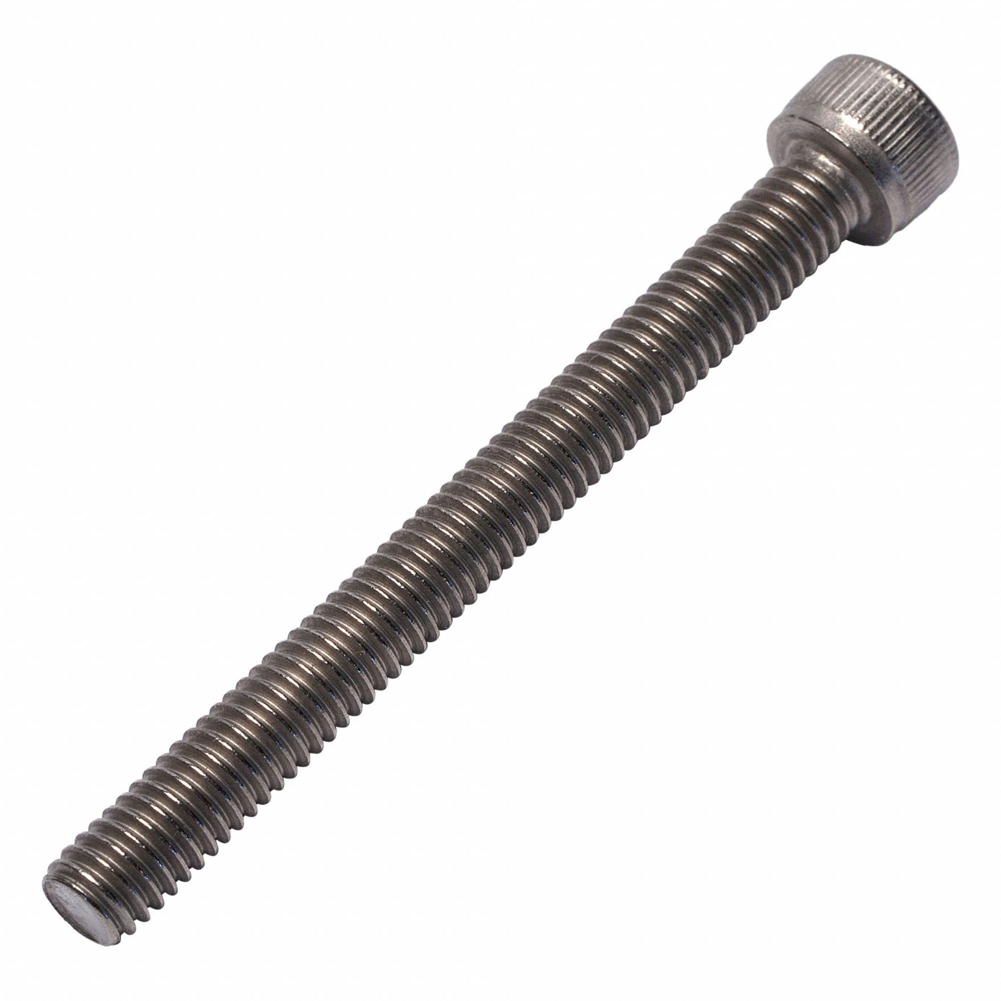 Socket Head Cap Screw: M6x1.00 Thread Size, 60 mm Lg, Std, Plain, Titanium, Grade 2, 6 mm Head Ht
