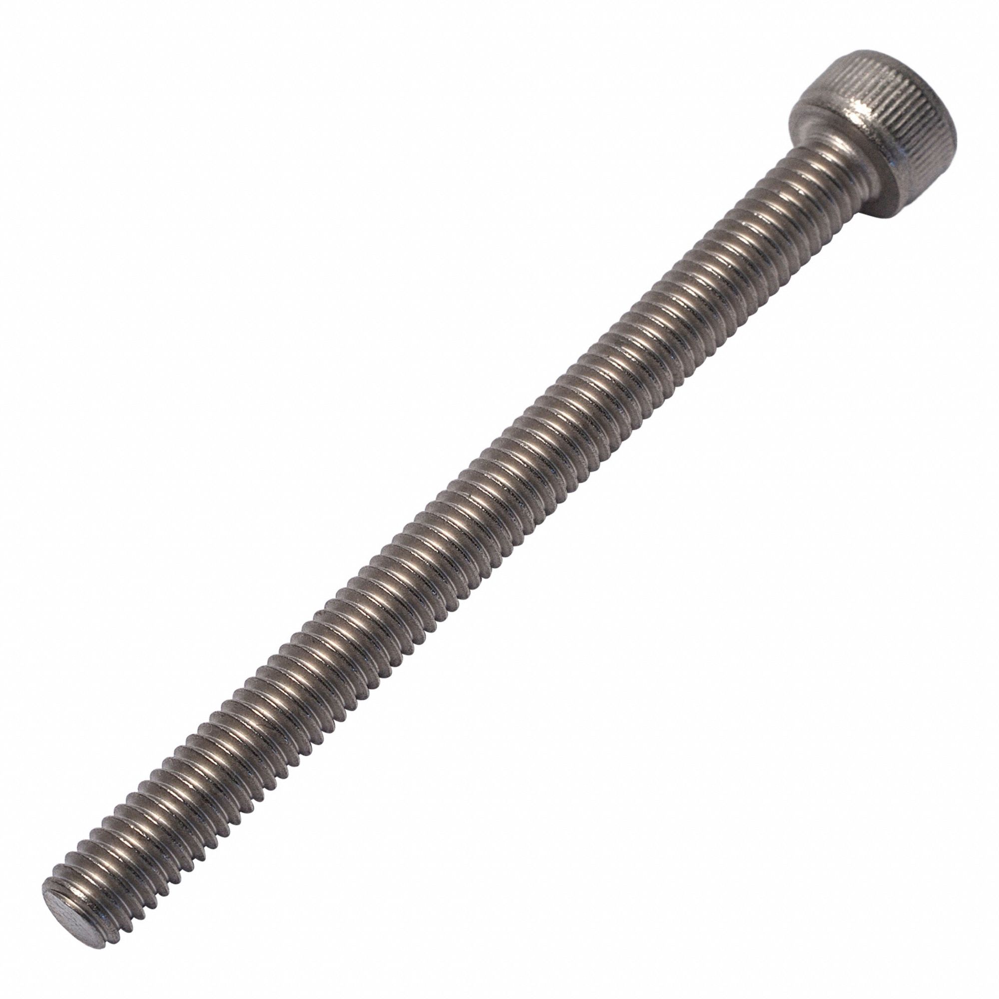 Socket Head Cap Screw: M6x1.00 Thread Size, 70 mm Lg, Std, Plain, Titanium, Grade 2, 6 mm Head Ht