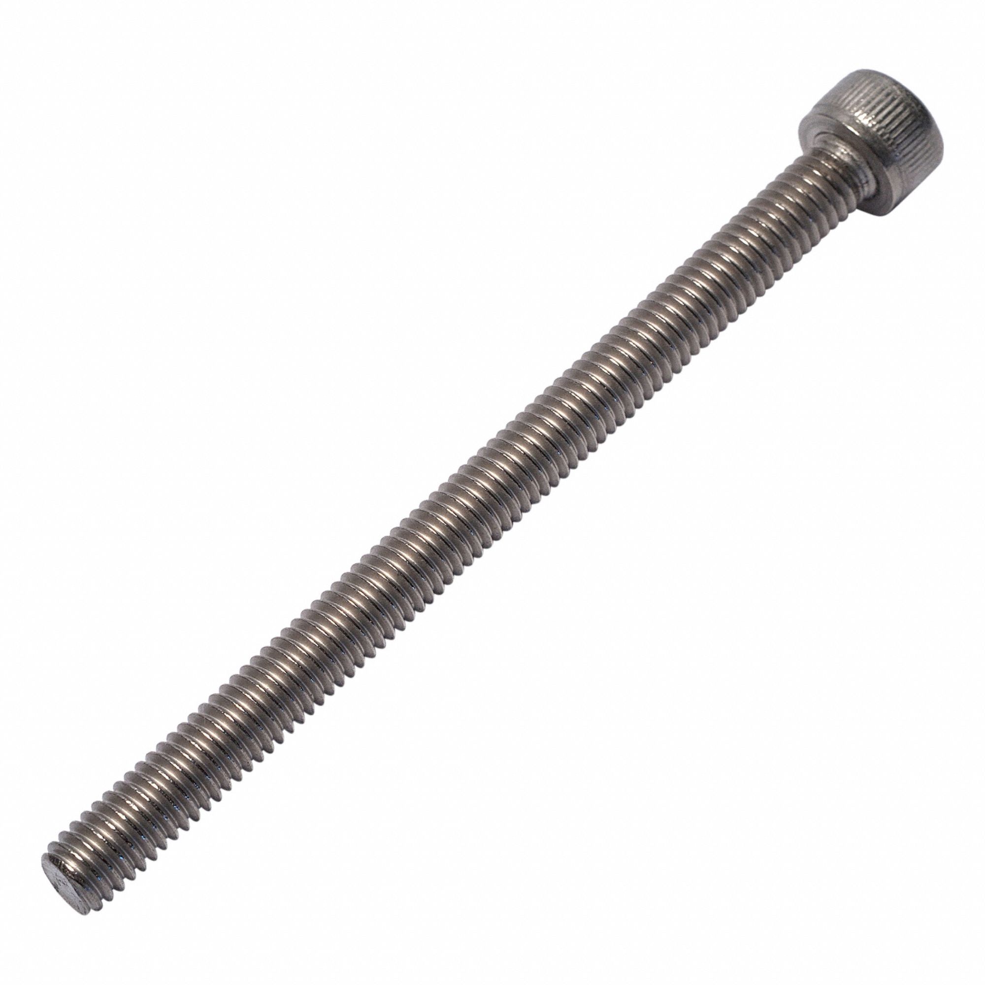 Socket Head Cap Screw: M6x1.00 Thread Size, 80 mm Lg, Std, Plain, Titanium, Grade 2, 6 mm Head Ht