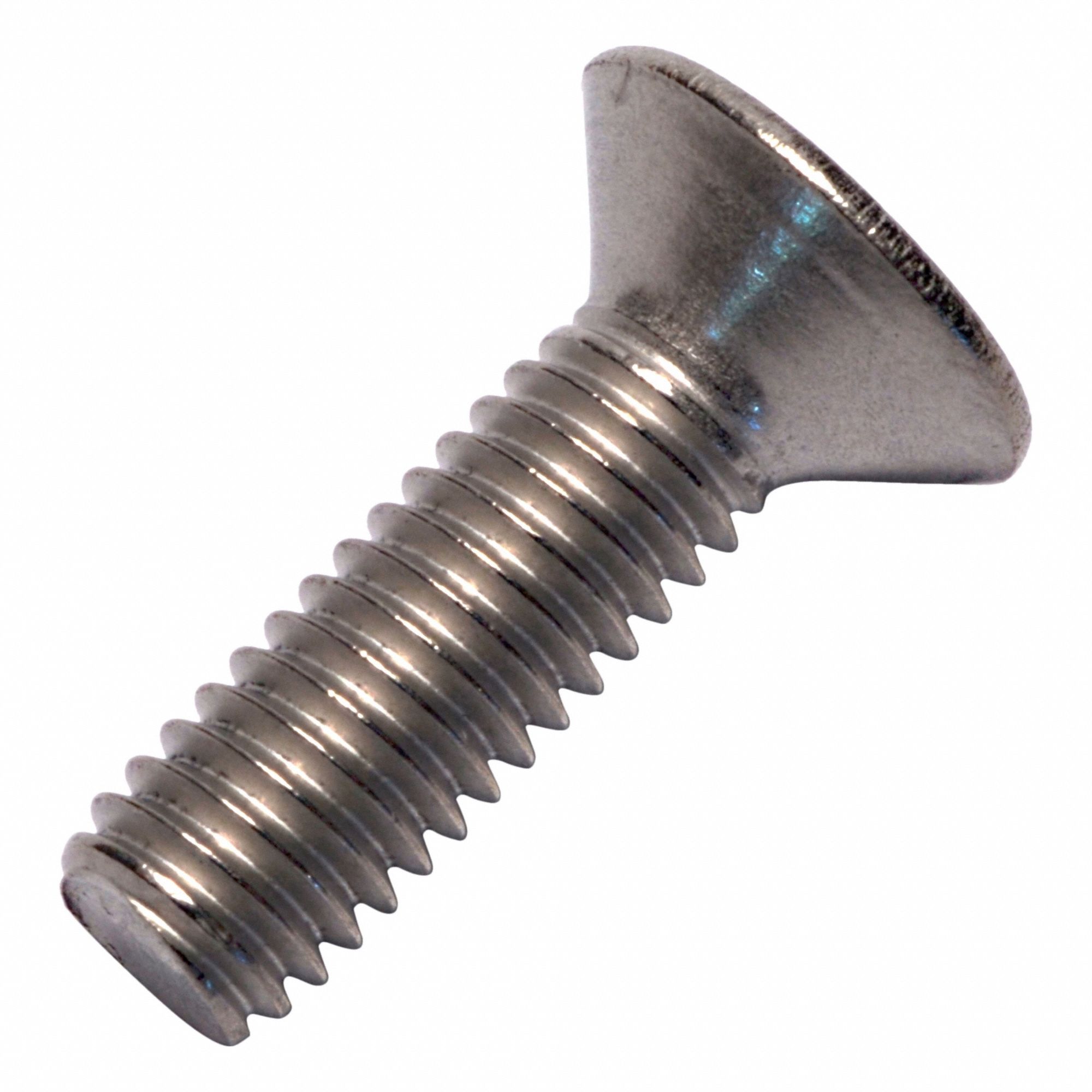 Machine Screw: M6x1.00 Thread Size, 20 mm Lg, Grade 2, Titanium, Plain, Flat, Phillips