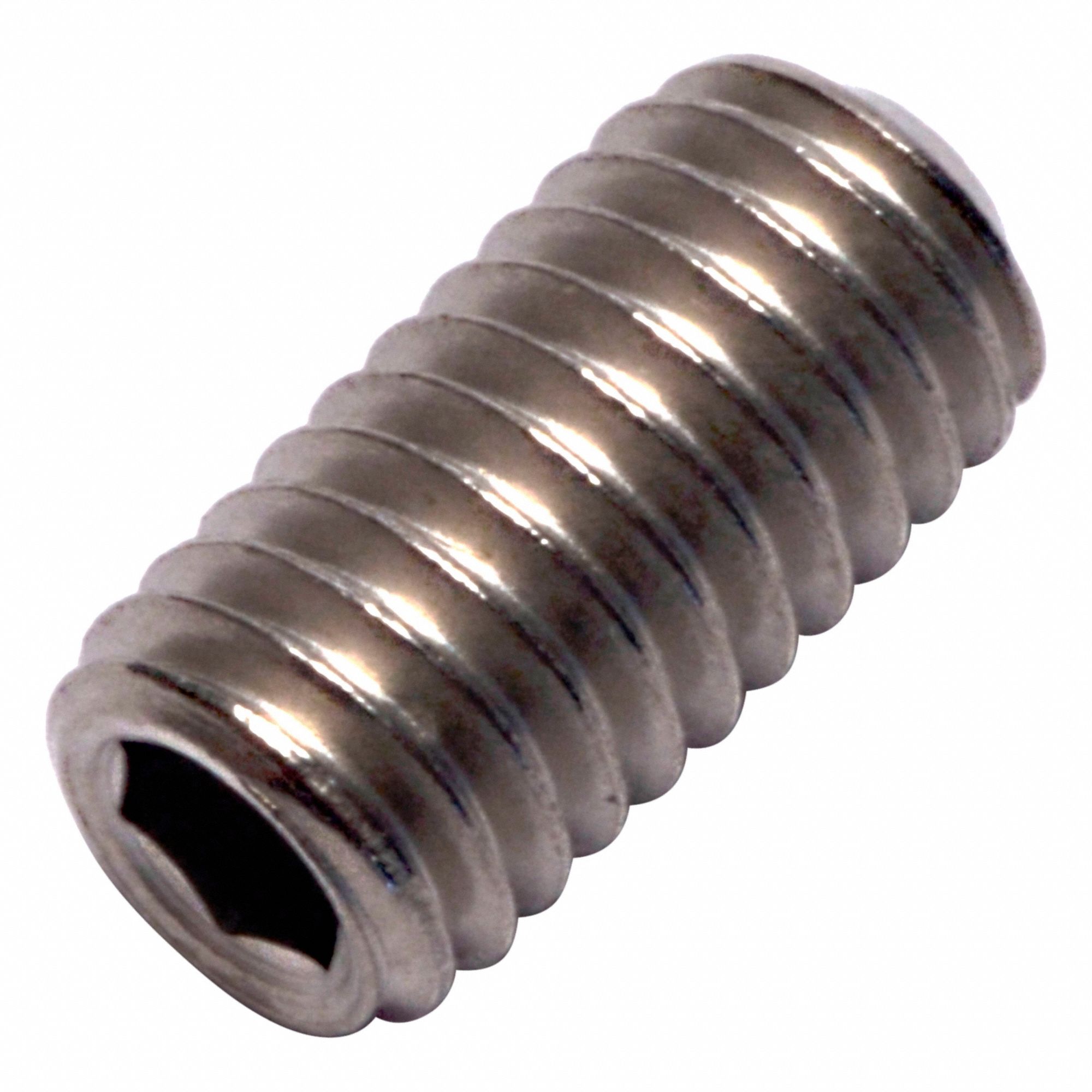 Socket Set Screw: M5x0.8 Thread Size, 10 mm Overall Lg, Cup pt, Titanium, Plain, Socket