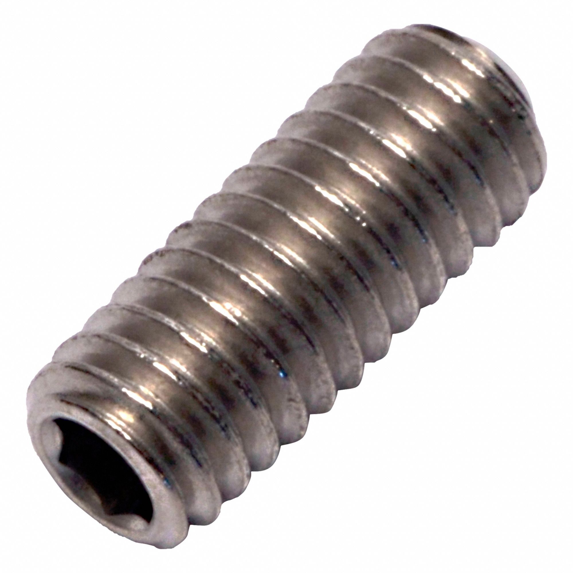 Socket Set Screw: M4x0.7 Thread Size, 10 mm Overall Lg, Cup pt, Titanium, Plain, Socket
