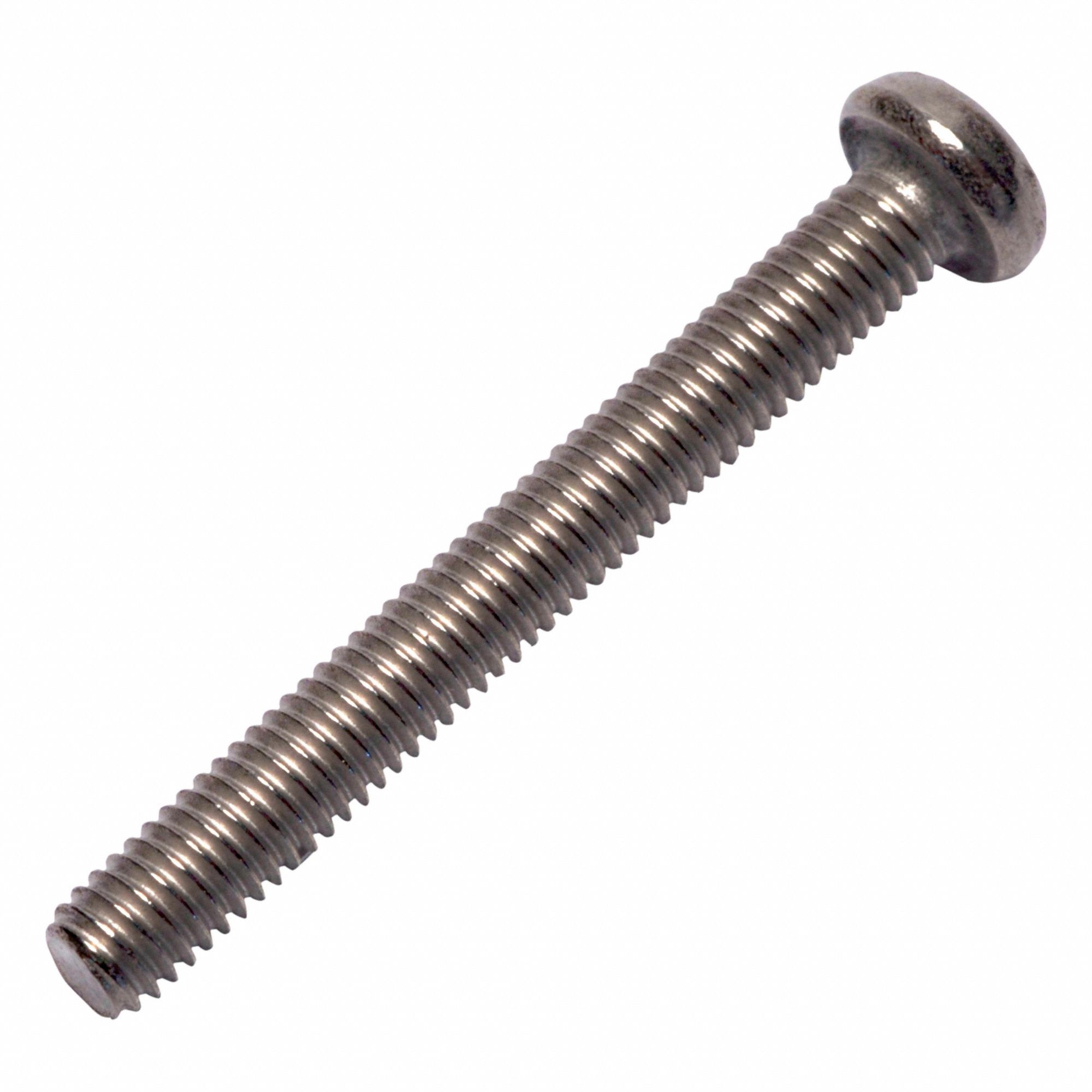 Machine Screw: M3x0.50 Thread Size, 25 mm Lg, Grade 2, Titanium, Plain, Pan, Phillips, Machine Screw
