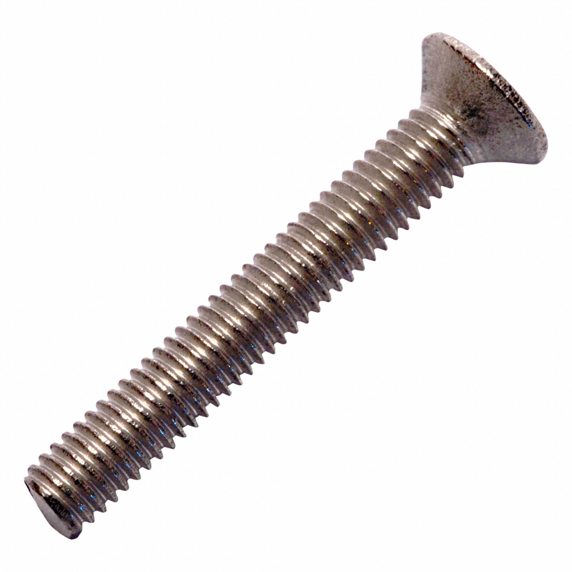 Machine Screw: M3x0.50 Thread Size, 20 mm Lg, Grade 2, Titanium, Plain, Flat, Phillips
