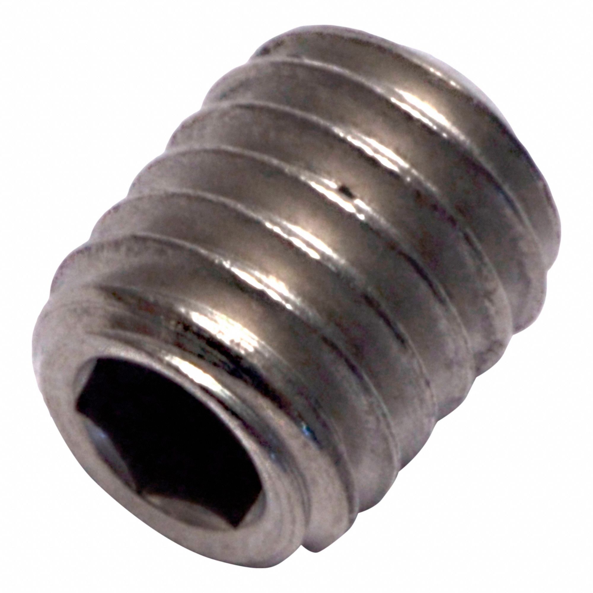Socket Set Screw: M5x0.8 Thread Size, 6 mm Overall Lg, Cup pt, Titanium, Plain, Socket
