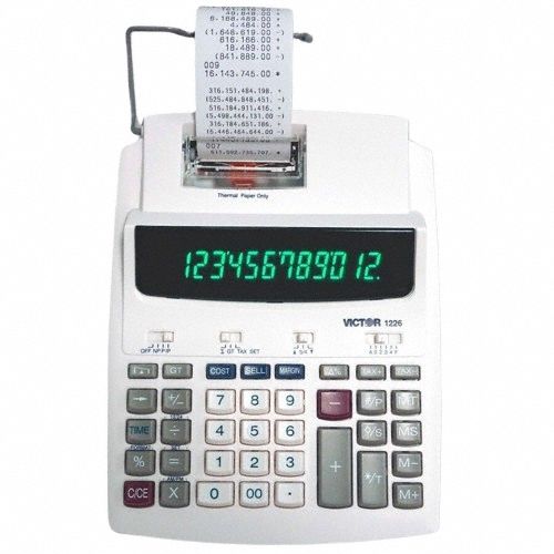 Printing Calculator: LED Display, 5 in Display Wd, Thermal, 3 3/4 in Ht, 9 in Wd, 12.8 in Dp