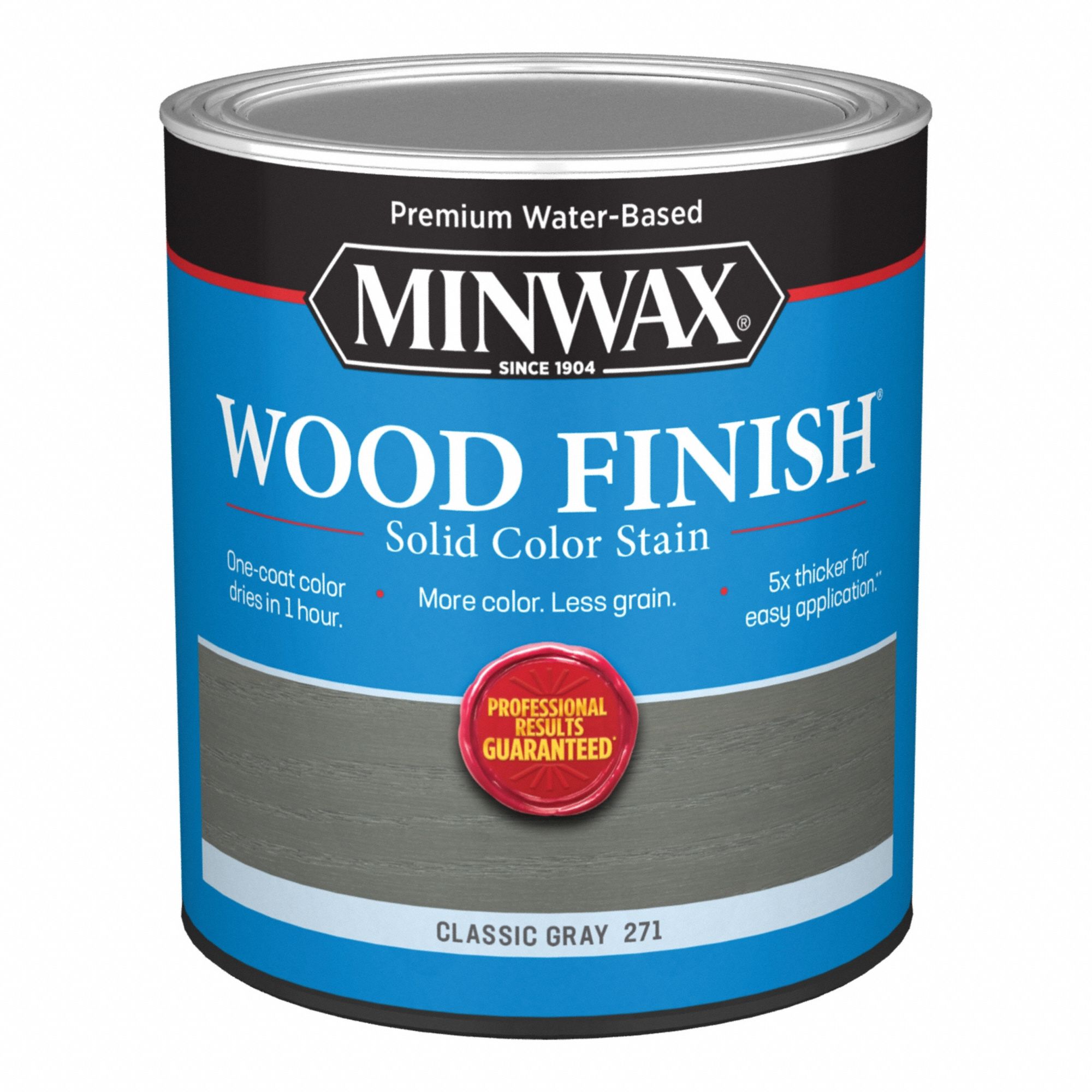 Wood Stain: Wood Stain, Interior, Water, 1 qt Container Size, Wood, Satin, Classic Gray