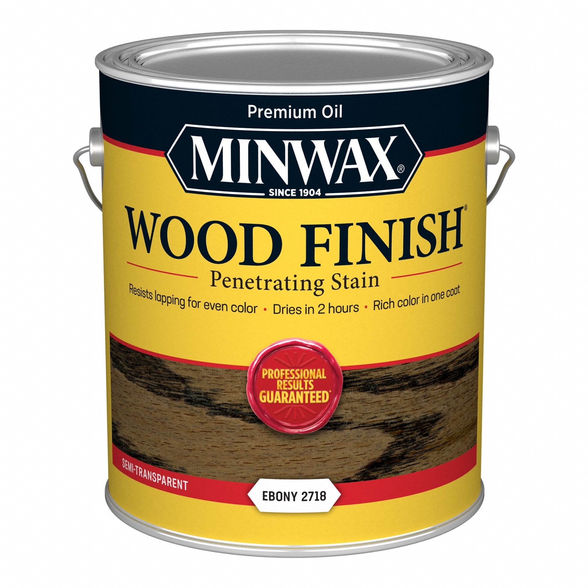 Wood Stain: Wood Stain, Interior, Water, 1 qt Container Size, Wood, Satin, True Black, Solid