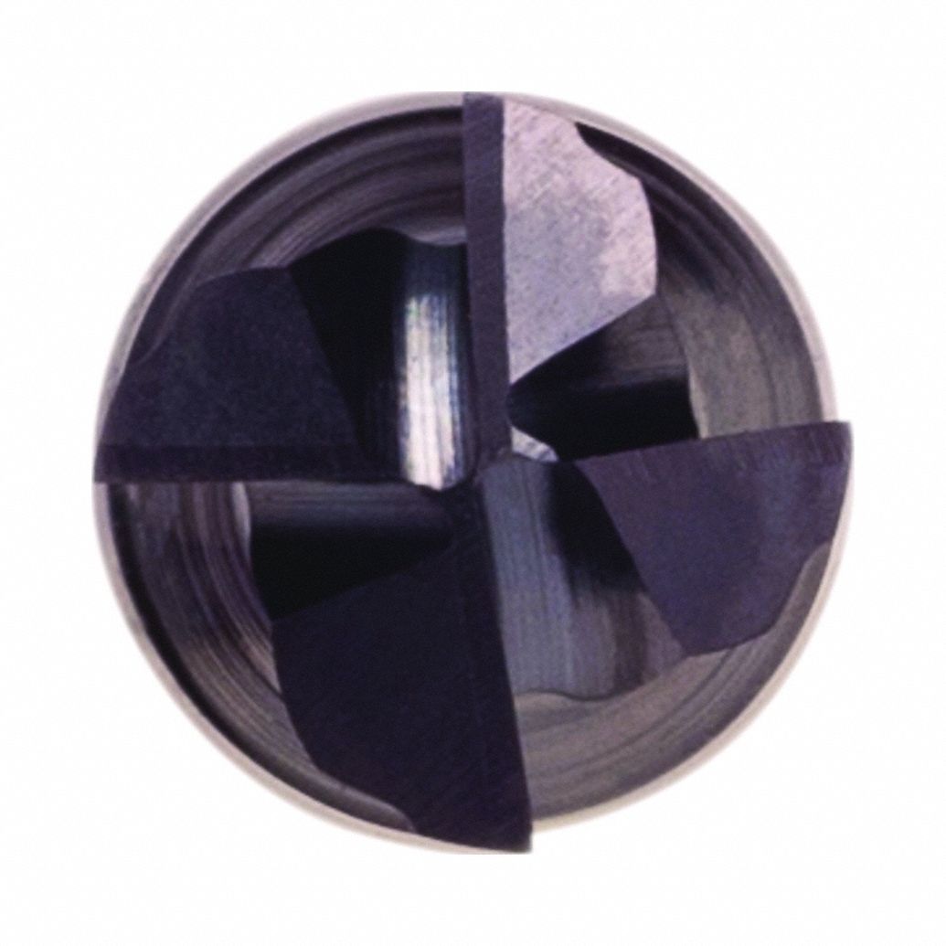 WIDIA HANITA: Carbide, AlTiN Coated, 4 Flute, 3/4" Mill Dia, 2-1/4" LOC, 0.19" Rad, 5" OAL