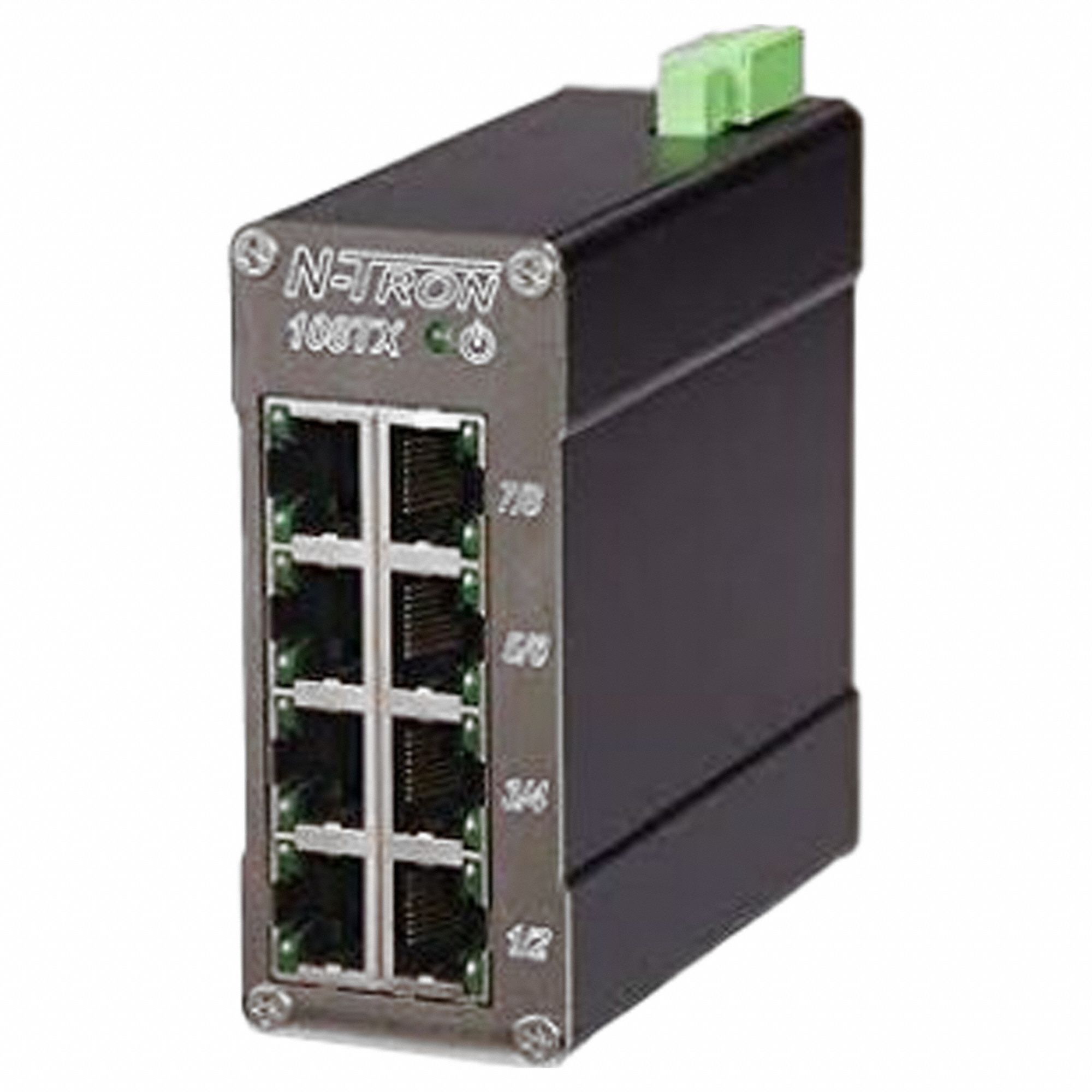 Ethernet Switch: Unmanaged, DIN Rail, 8 Ports, RJ45, 10/100 Base-TX/1.6 Gbps, IP30
