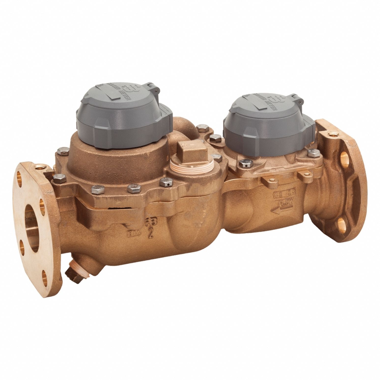 BADGER, Flow Meter, Water, LeadFree Bronze Turbine Flow Meter 803FF6