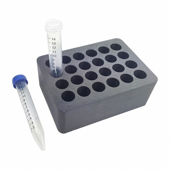 Vial Block: 2 in Overall Ht, 5 1/2 in Overall Lg, 4 in Overall Wd, (24) Positions for 18 mm Vials