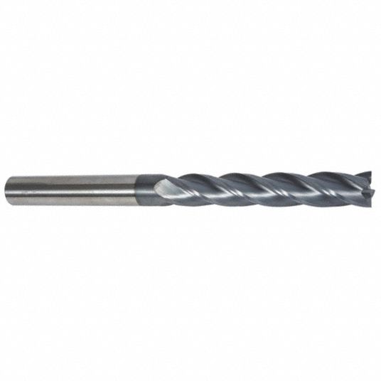 Extra Long End Mill,Plain Shank,3/4 Grainger