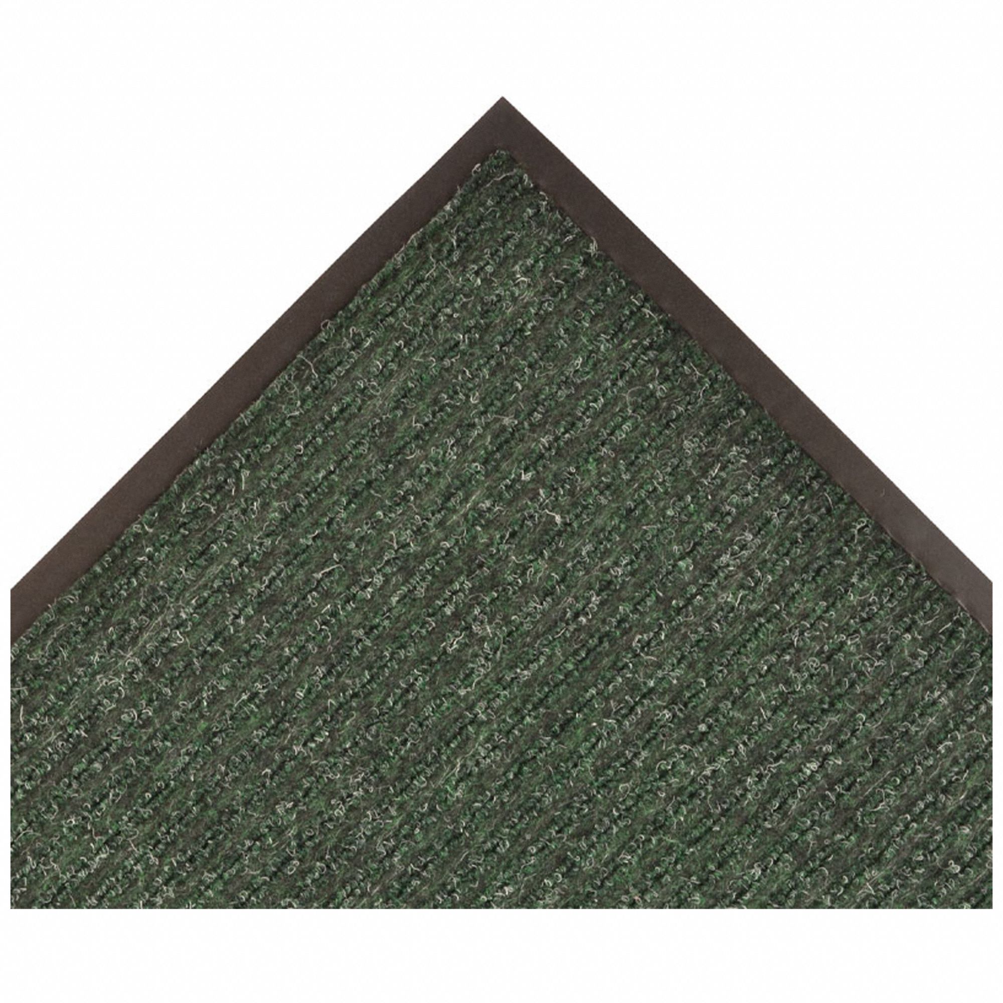 Entrance Mat: Ribbed, Indoor, Medium, 4 ft x 6 ft, 3/8 in Thick, Polypropylene, Vinyl, Flat Edge