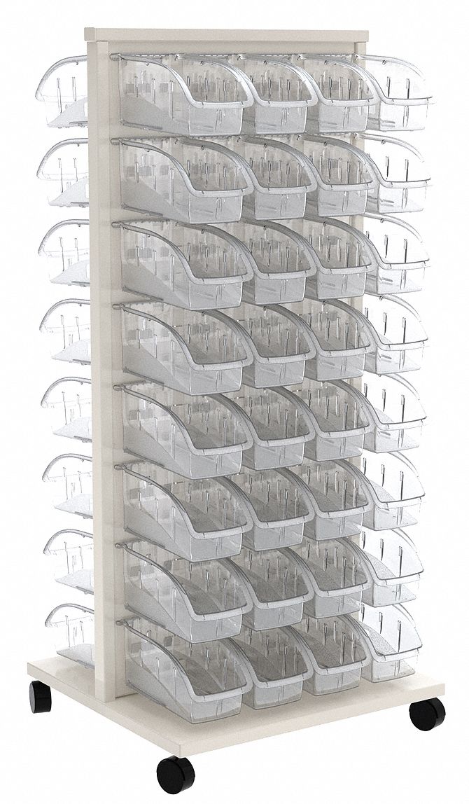 Mobile Louvered Rack,24-5/8 x 23 x 52 In