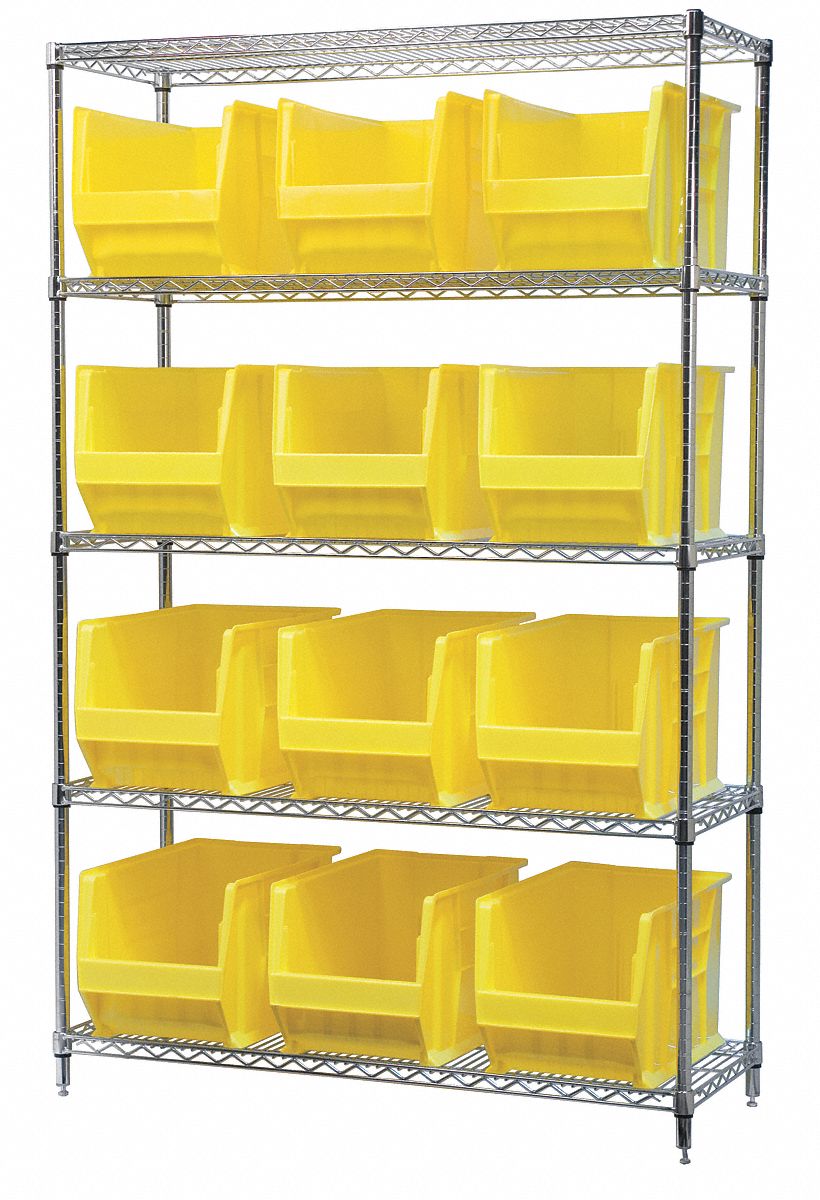 Wire Shelving Kits, 8 Preconfigured Storage Bins